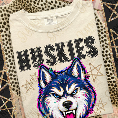 Grunge Varsity Huskies mockup