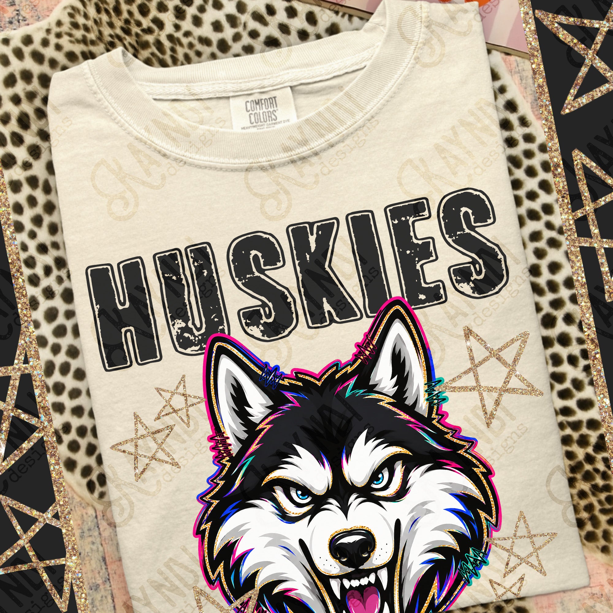 Grunge Varsity Huskies 3 mockup