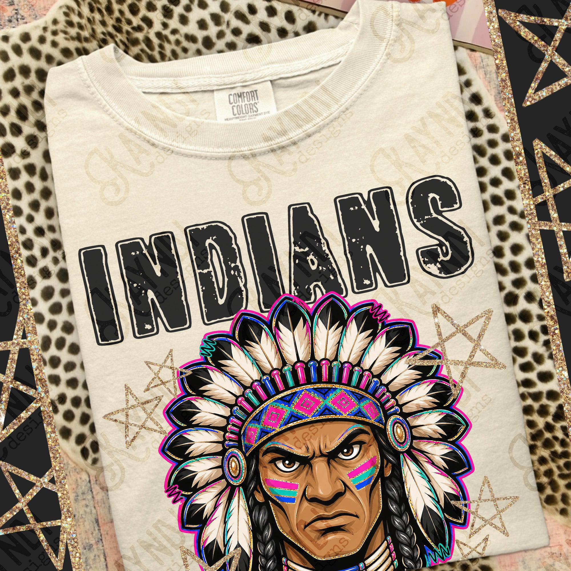 Grunge Varsity Indians mockup