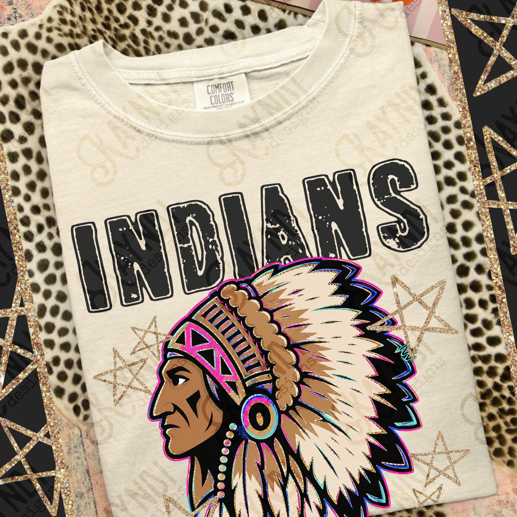 Grunge Varsity Indians 2 mockup