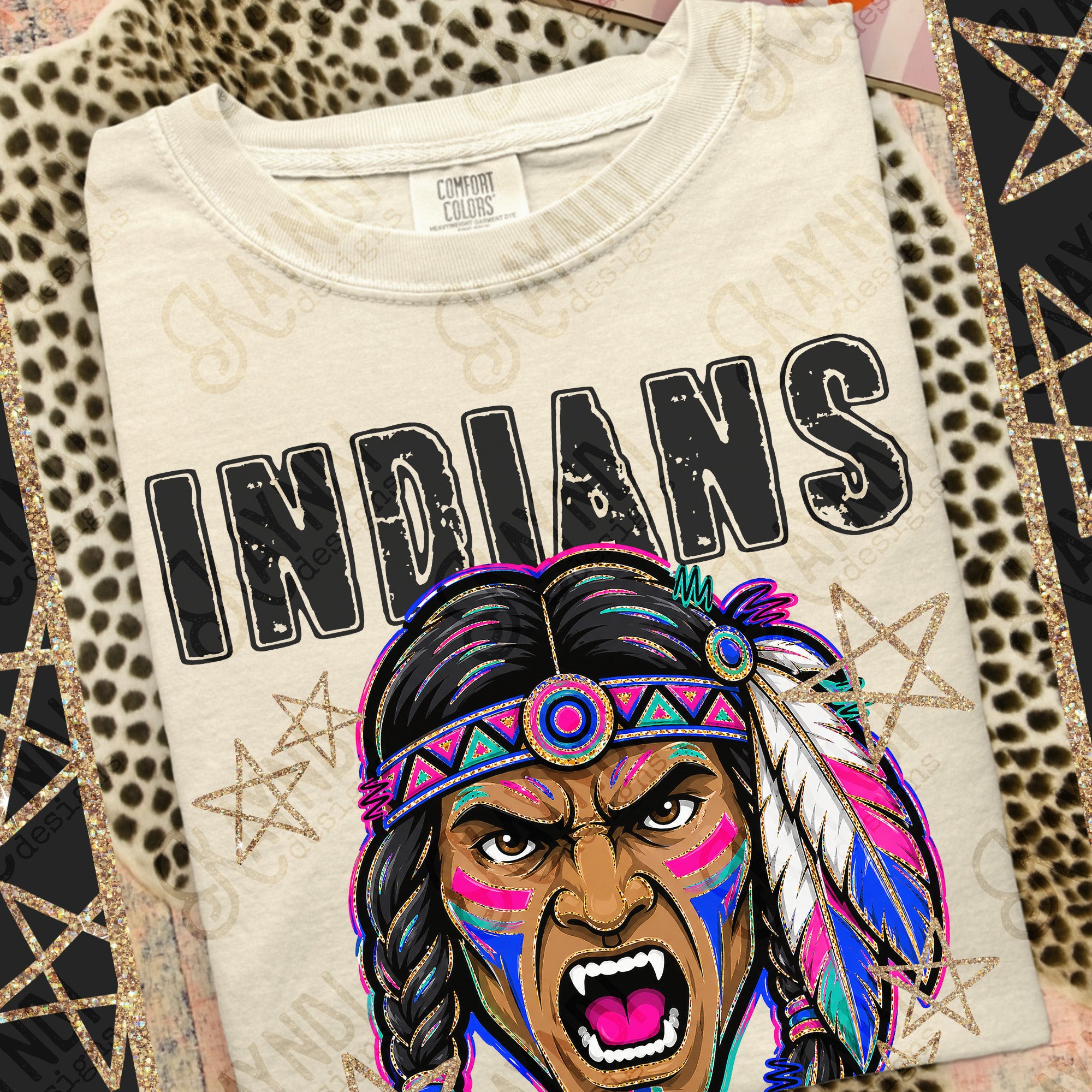 Grunge Varsity Indians 3 mockup