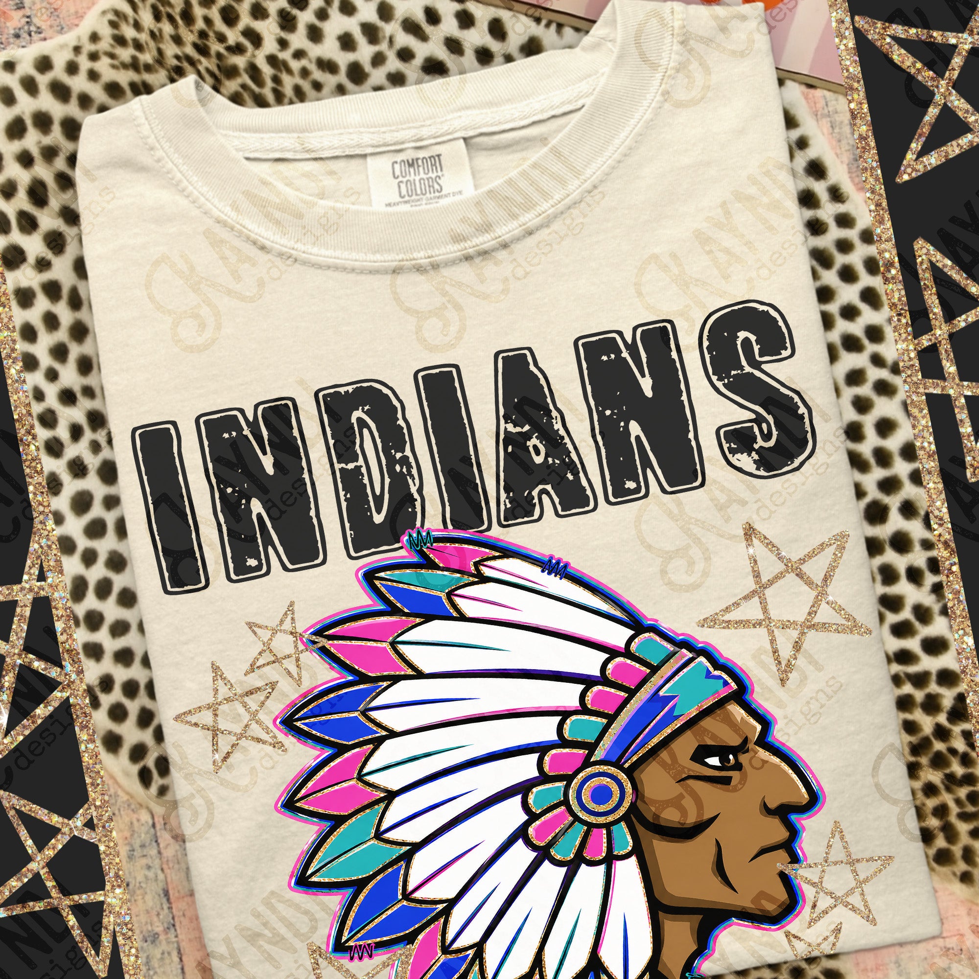 Grunge Varsity Indians 4 mockup