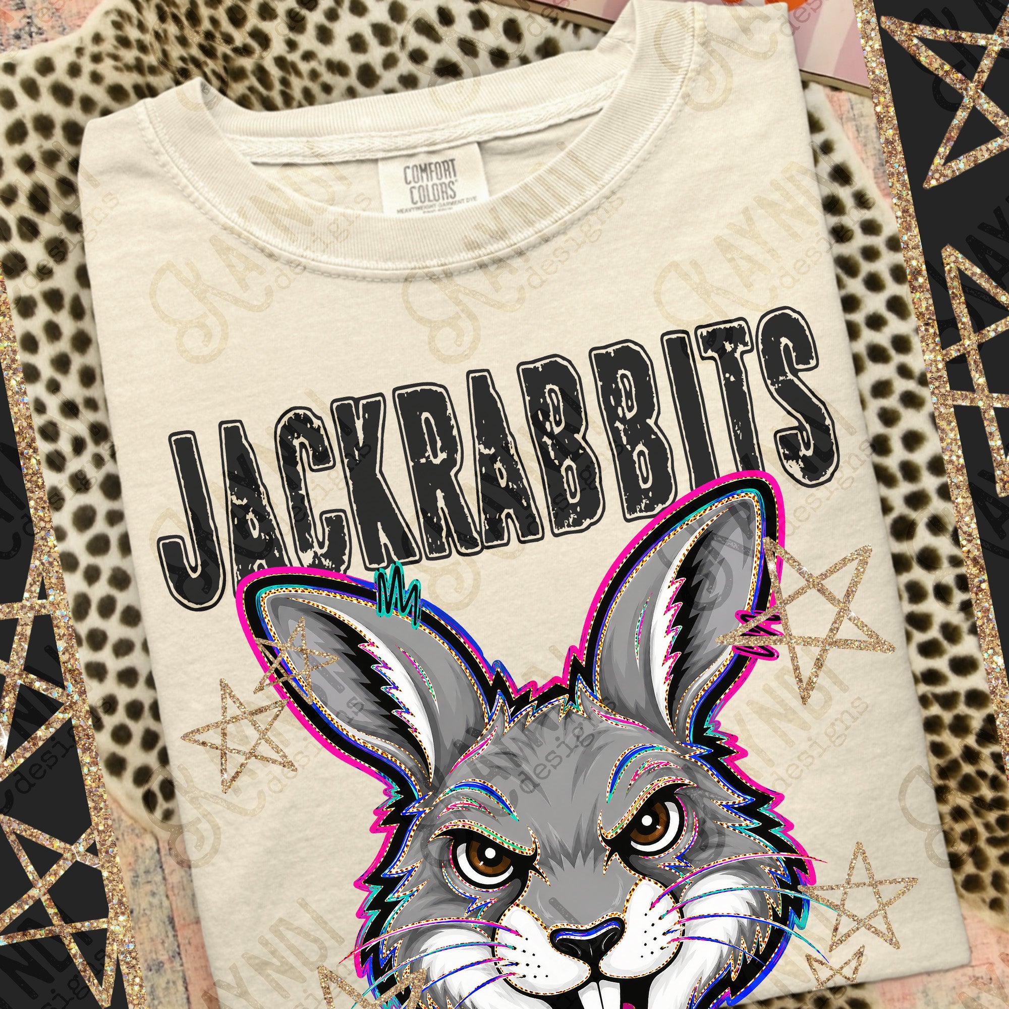 Grunge Varsity Jackrabbits mockup