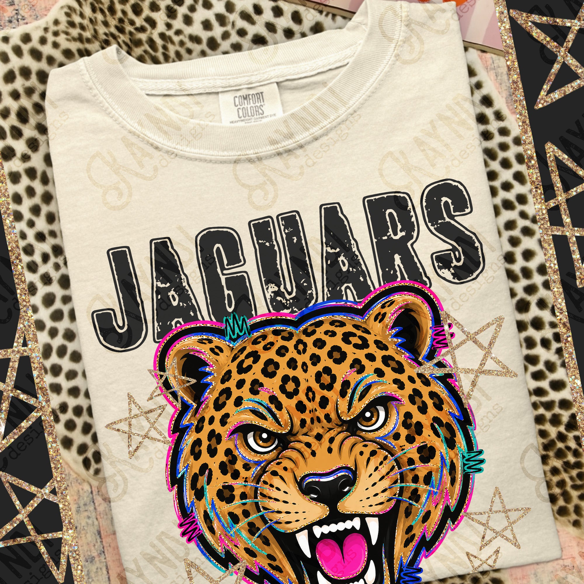Grunge Varsity Jaguars mockup