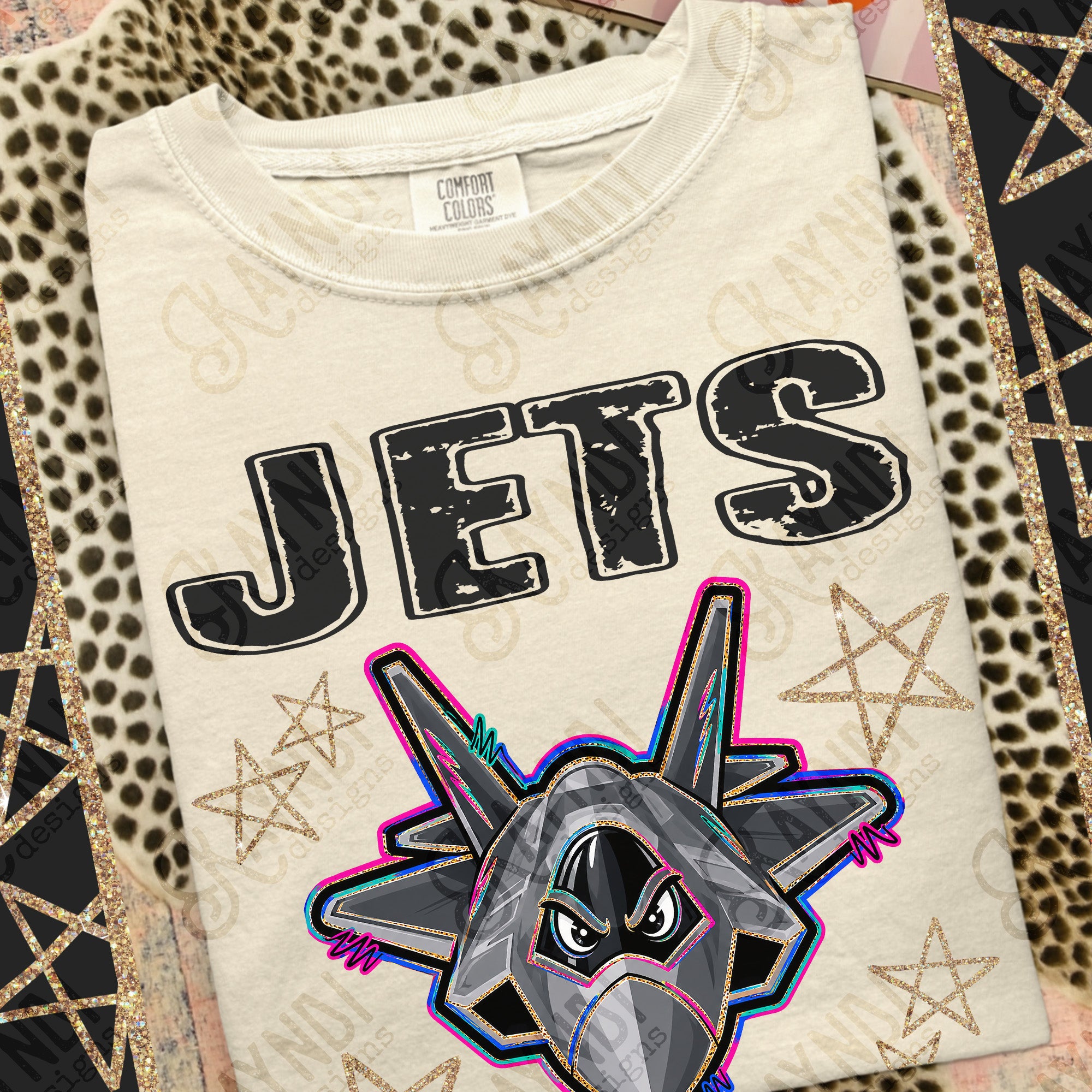 Grunge Varsity Jets mockup