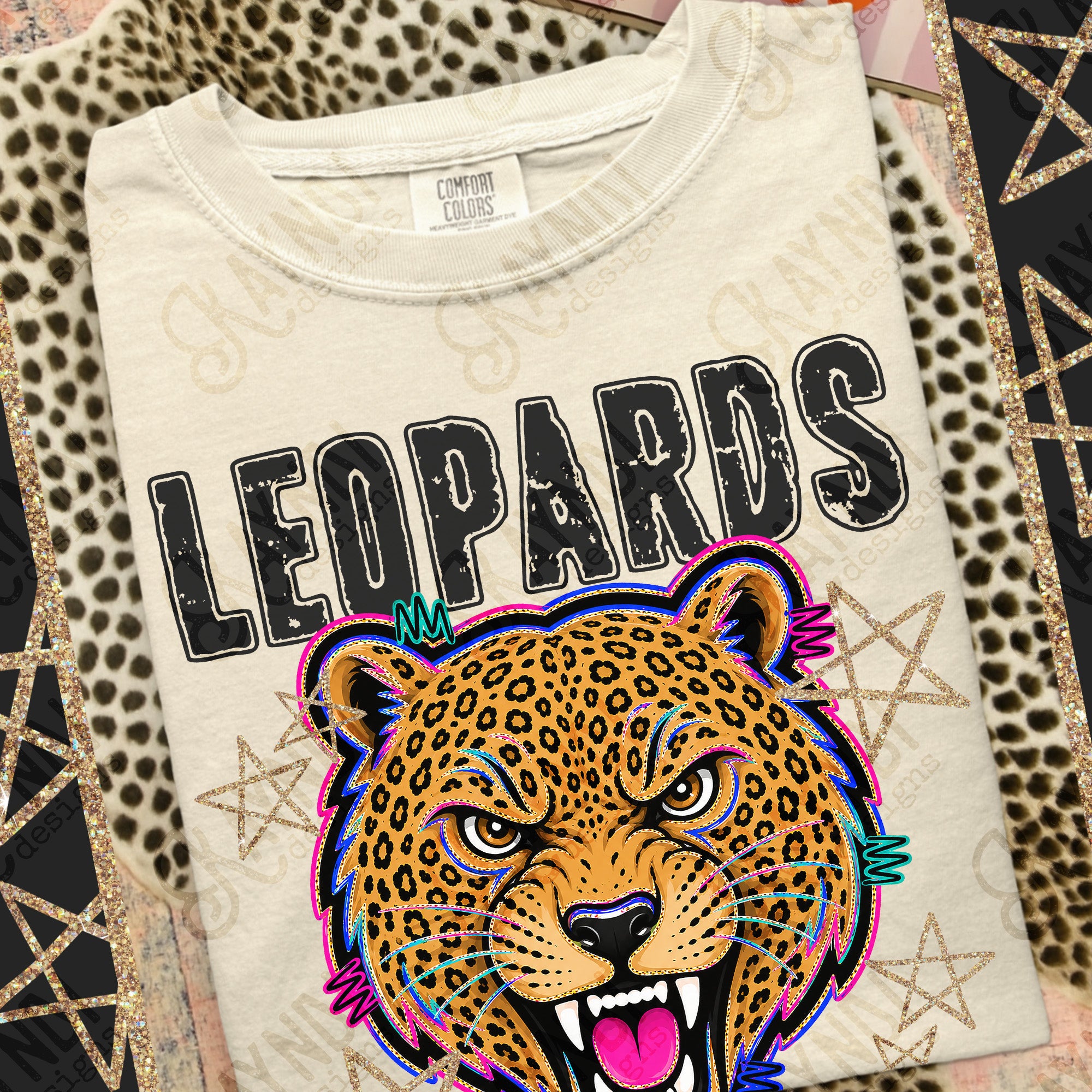 Grunge Varsity Leopards mockup