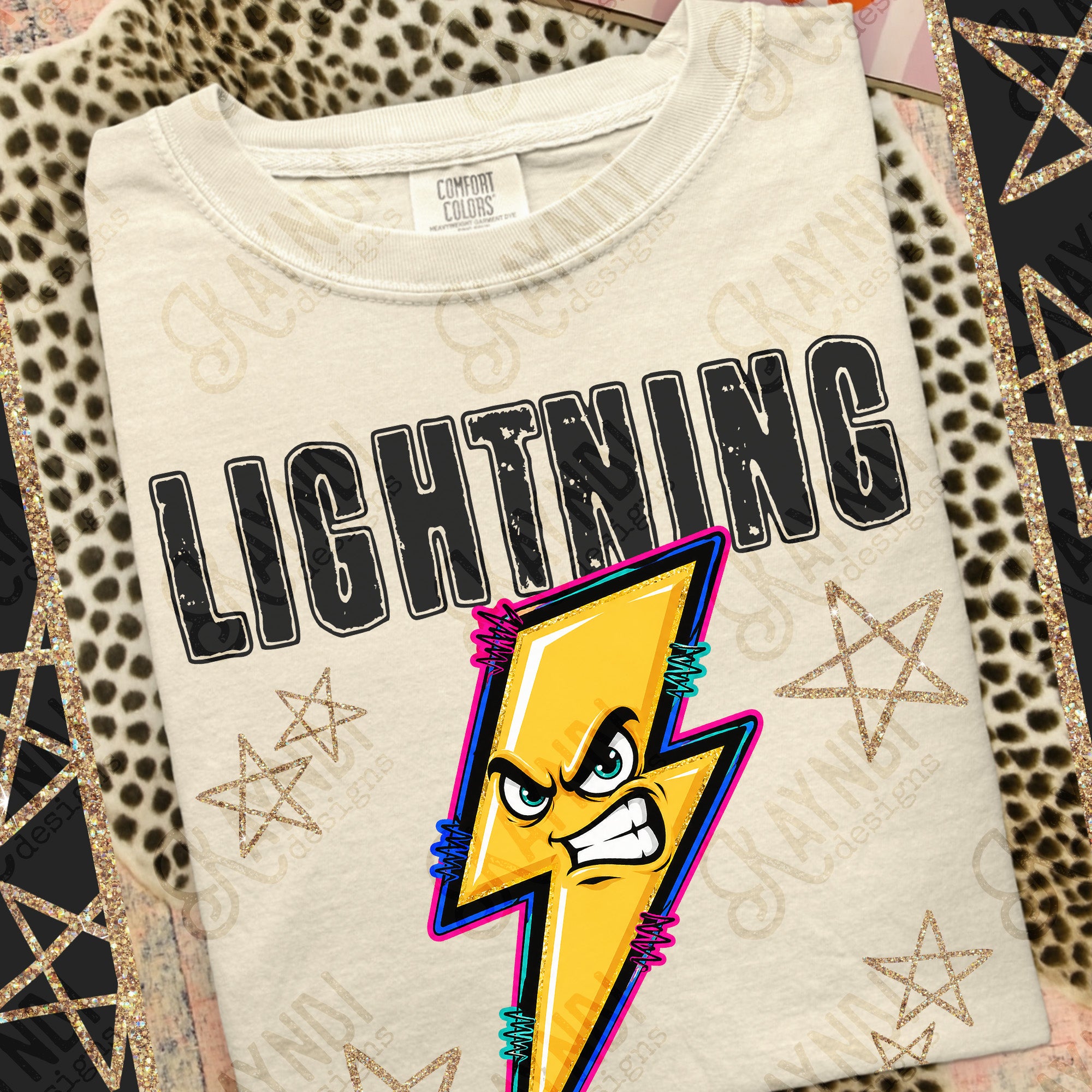 Grunge Varsity Lightning mockup