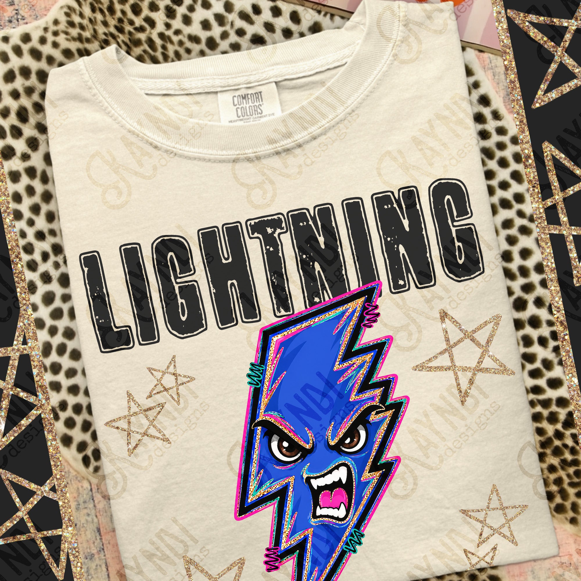 Grunge Varsity Lightning 3 mockup