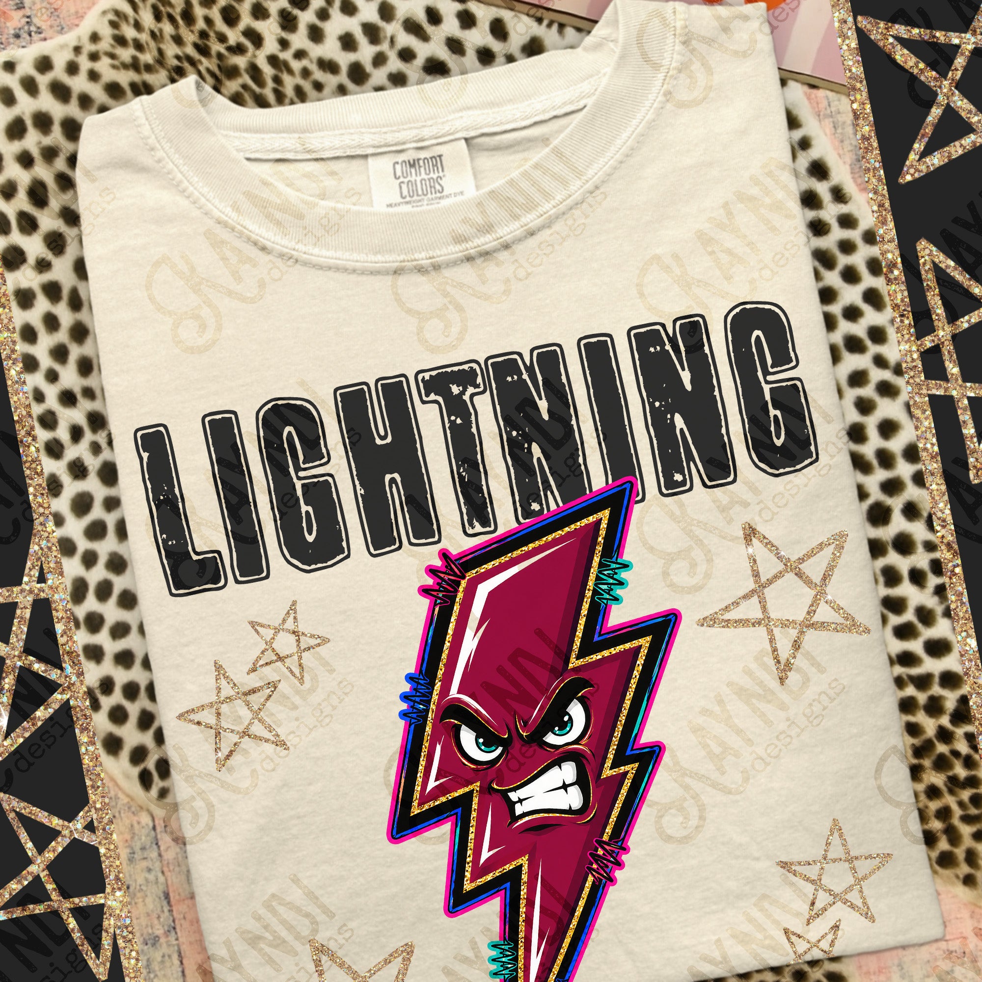 Grunge Varsity Lightning 4 mockup