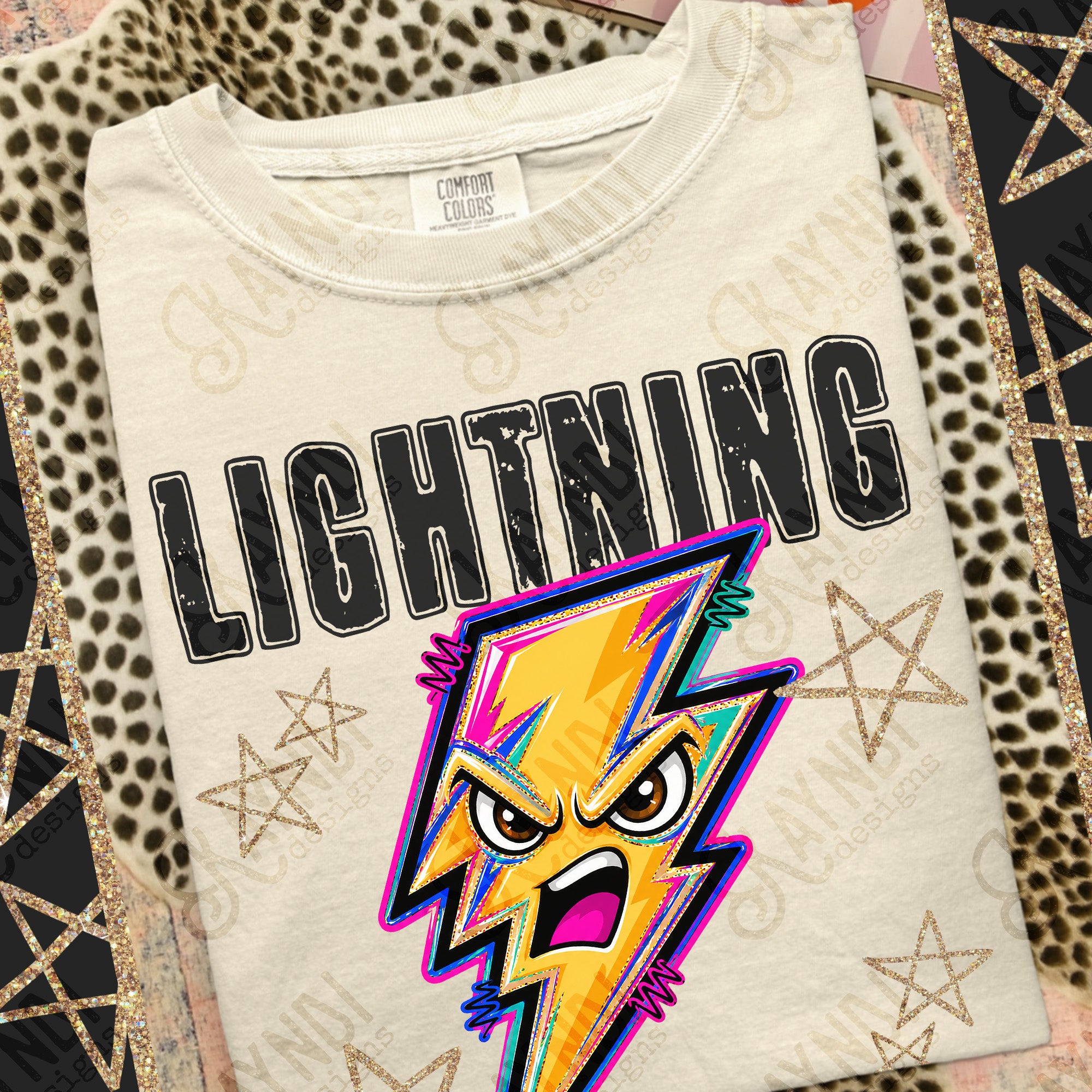 Grunge Varsity Lightning 5 mockup