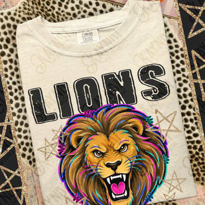 Grunge Varsity Lions mockup