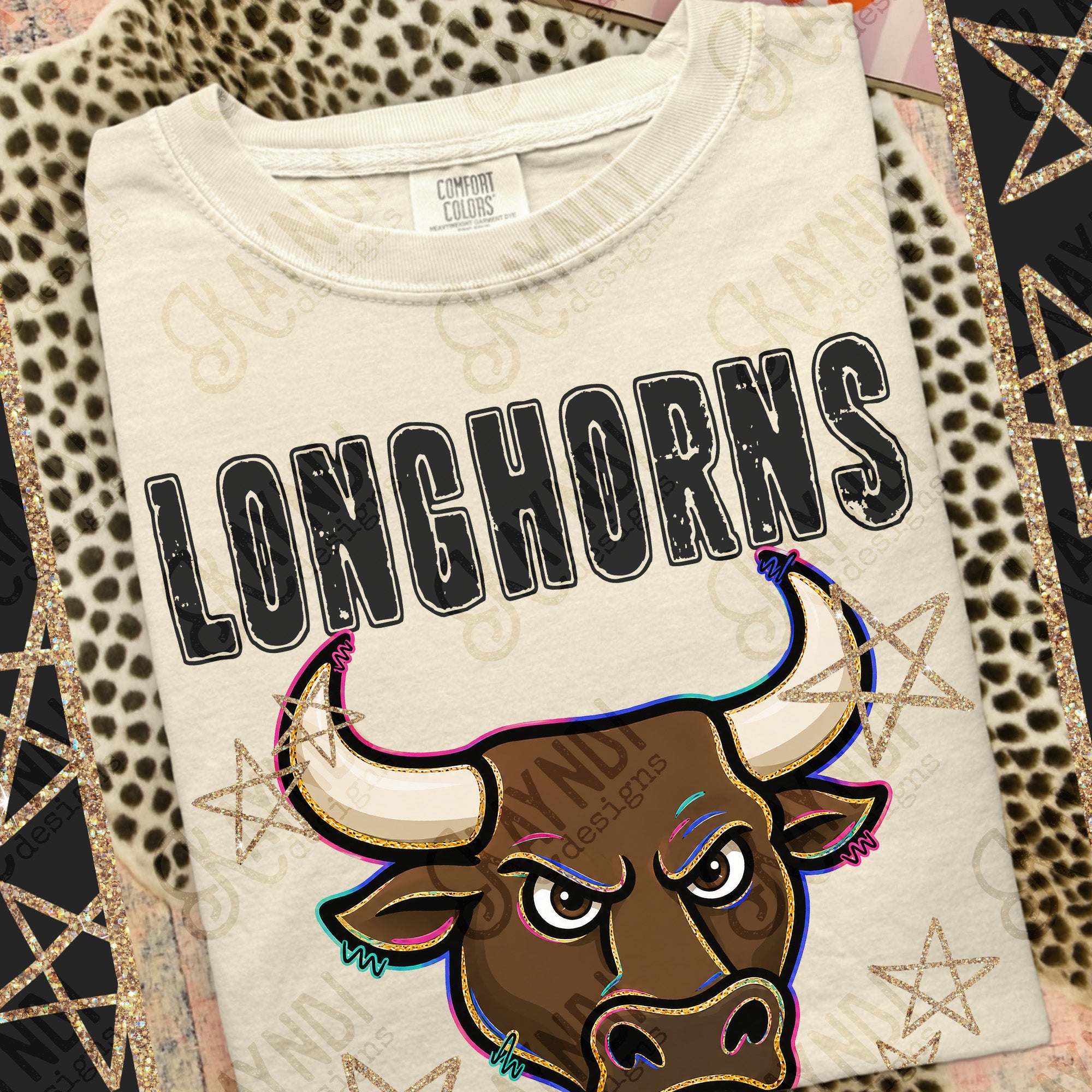 Grunge Varsity Longhorns 3 mockup