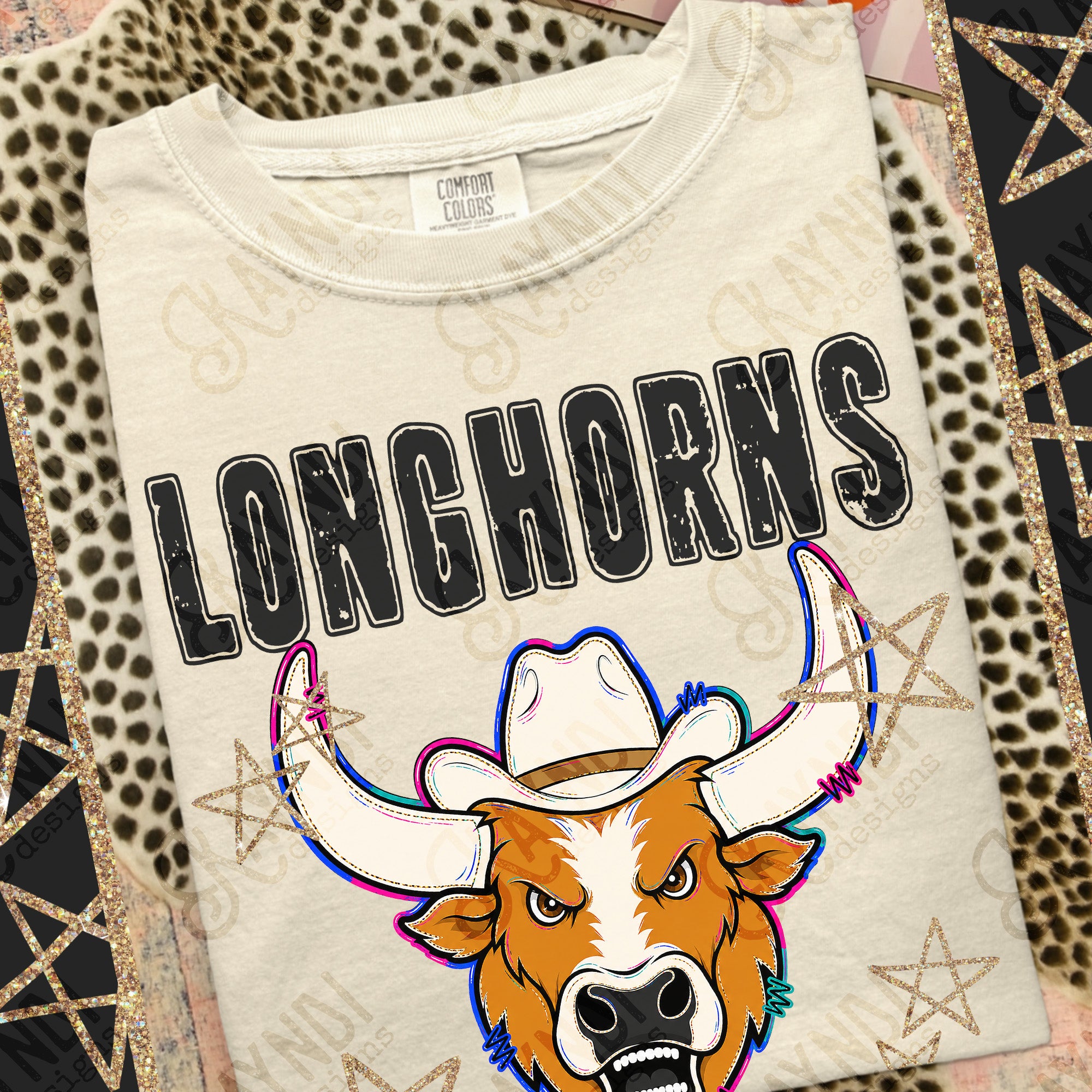 Grunge Varsity Longhorns 4 mockup