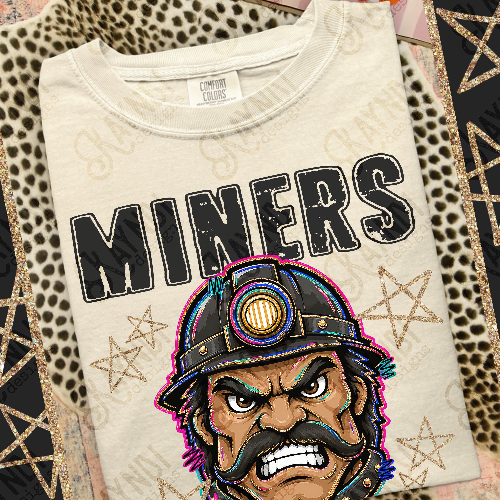Grunge Varsity Miners mockup