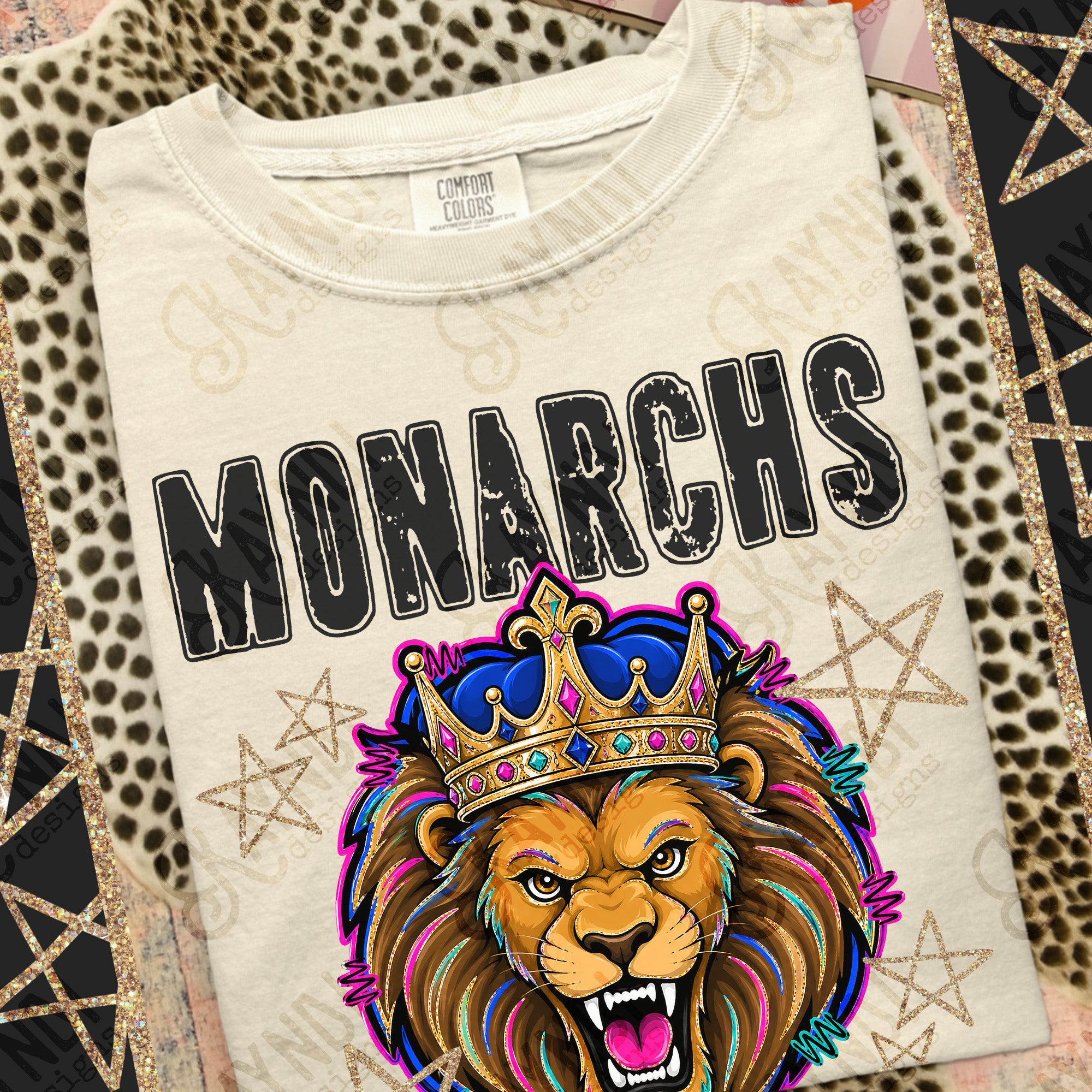 Grunge Varsity Monarchs mockup