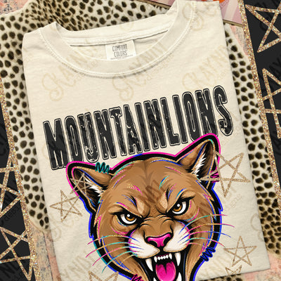 Grunge Varsity Mountain Lions mockup