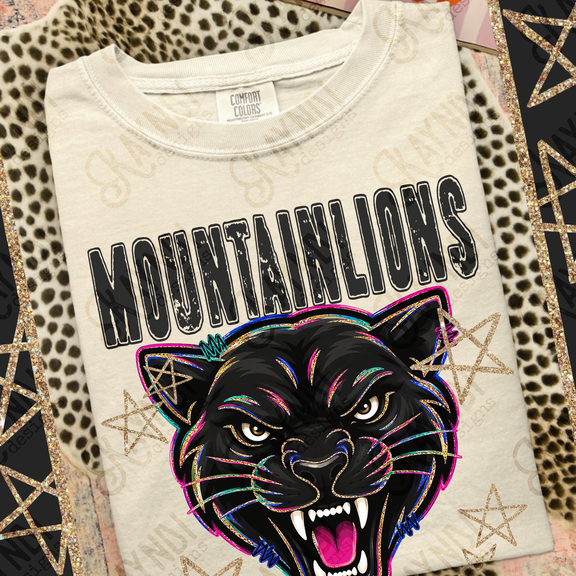 Grunge Varsity Mountain Lions 2 mockup
