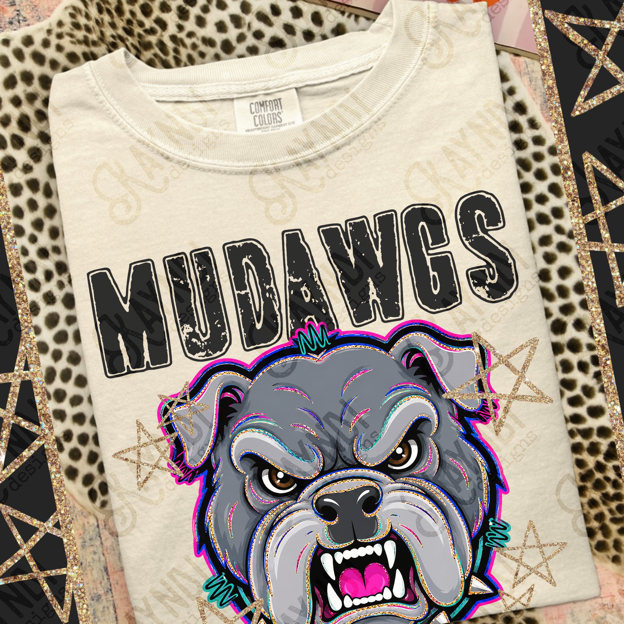 Grunge Varsity Mudawgs 3 mockup