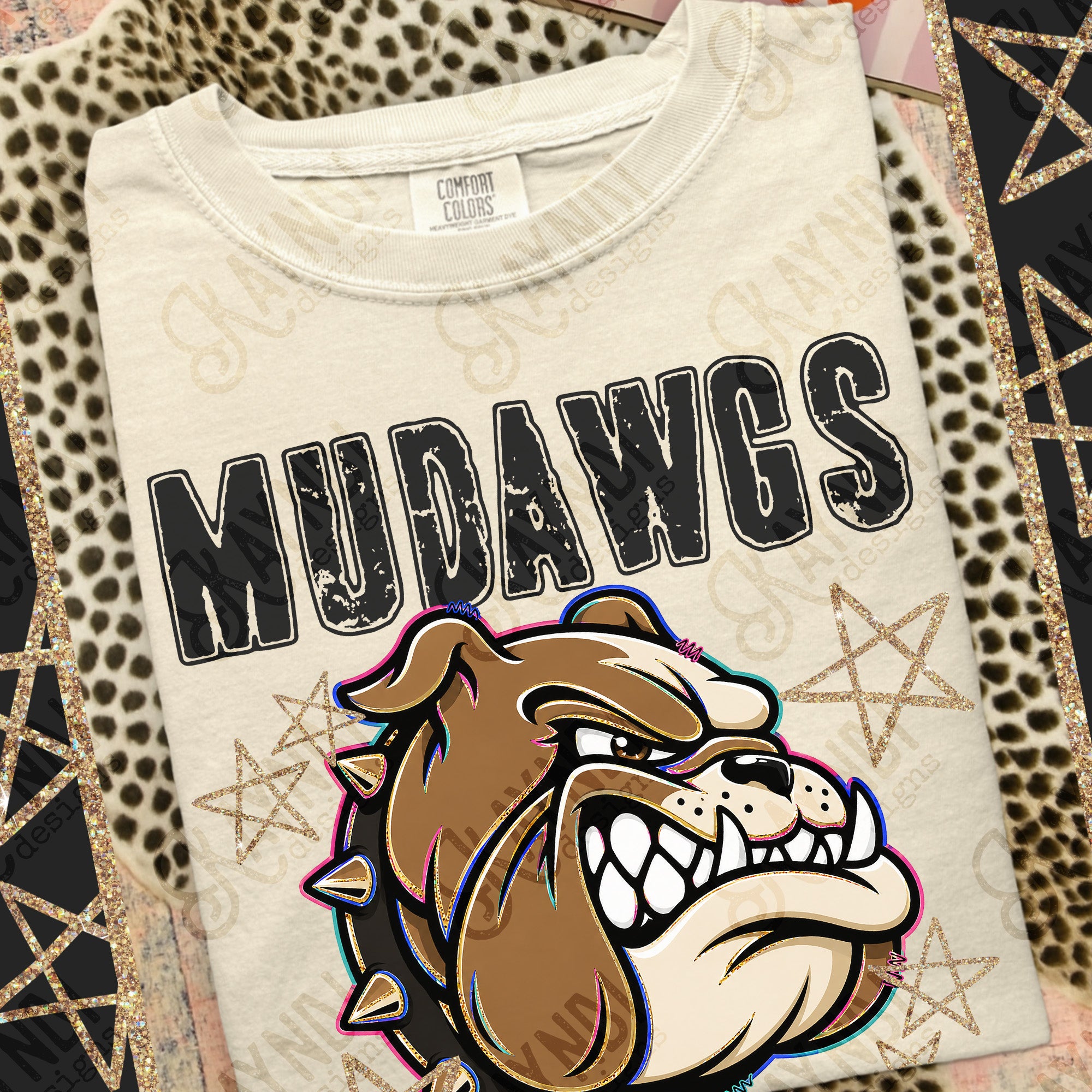 Grunge Varsity Mudawgs 5 mockup