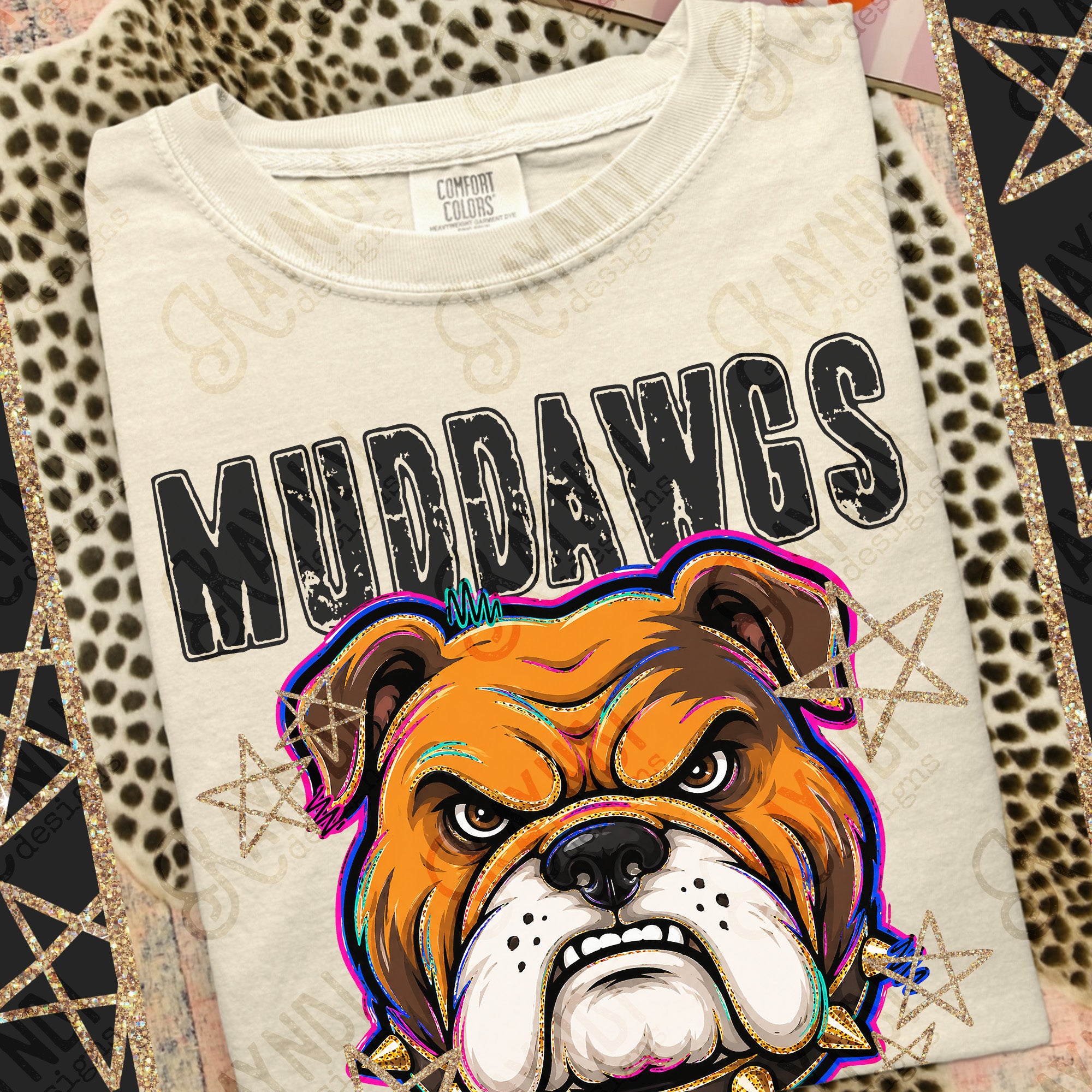 Grunge Varsity Muddawgs mockup