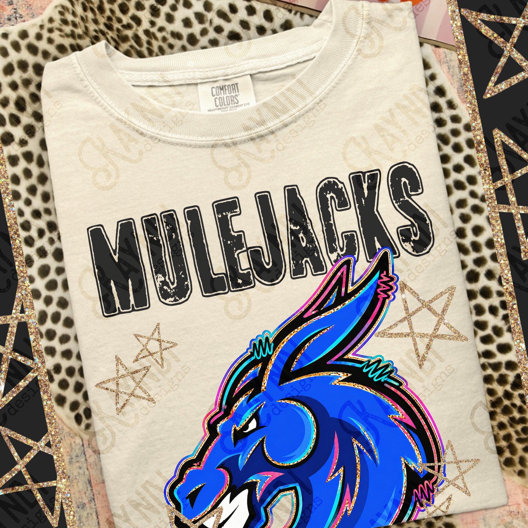 Grunge Varsity Mule Jacks mockup