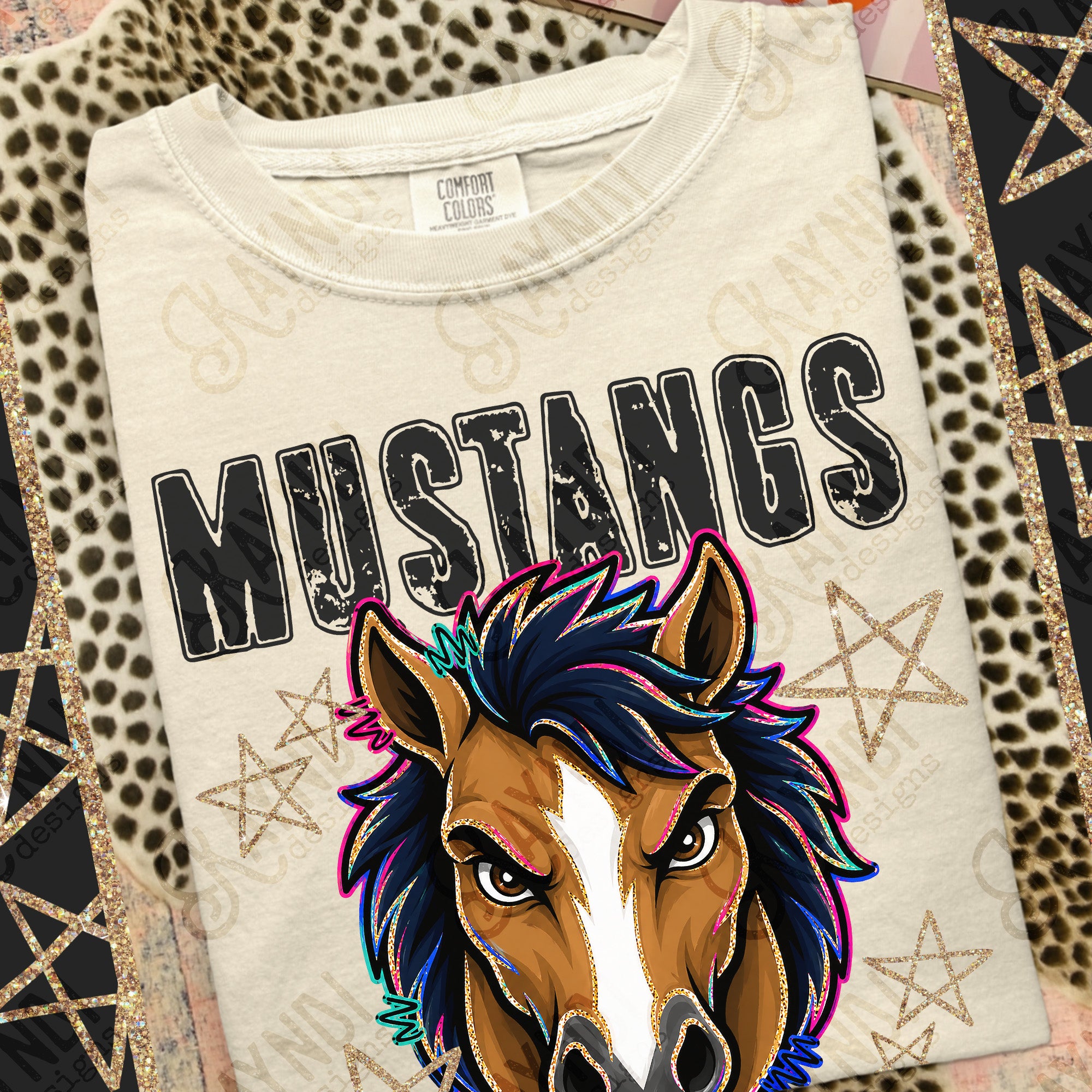 Grunge Varsity Mustangs 4 mockup