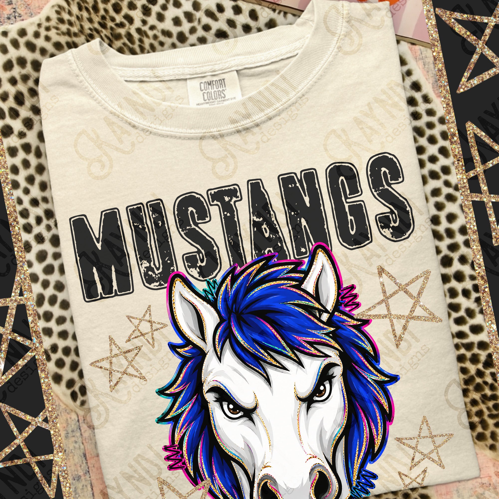 Grunge Varsity Mustangs 5 mockup