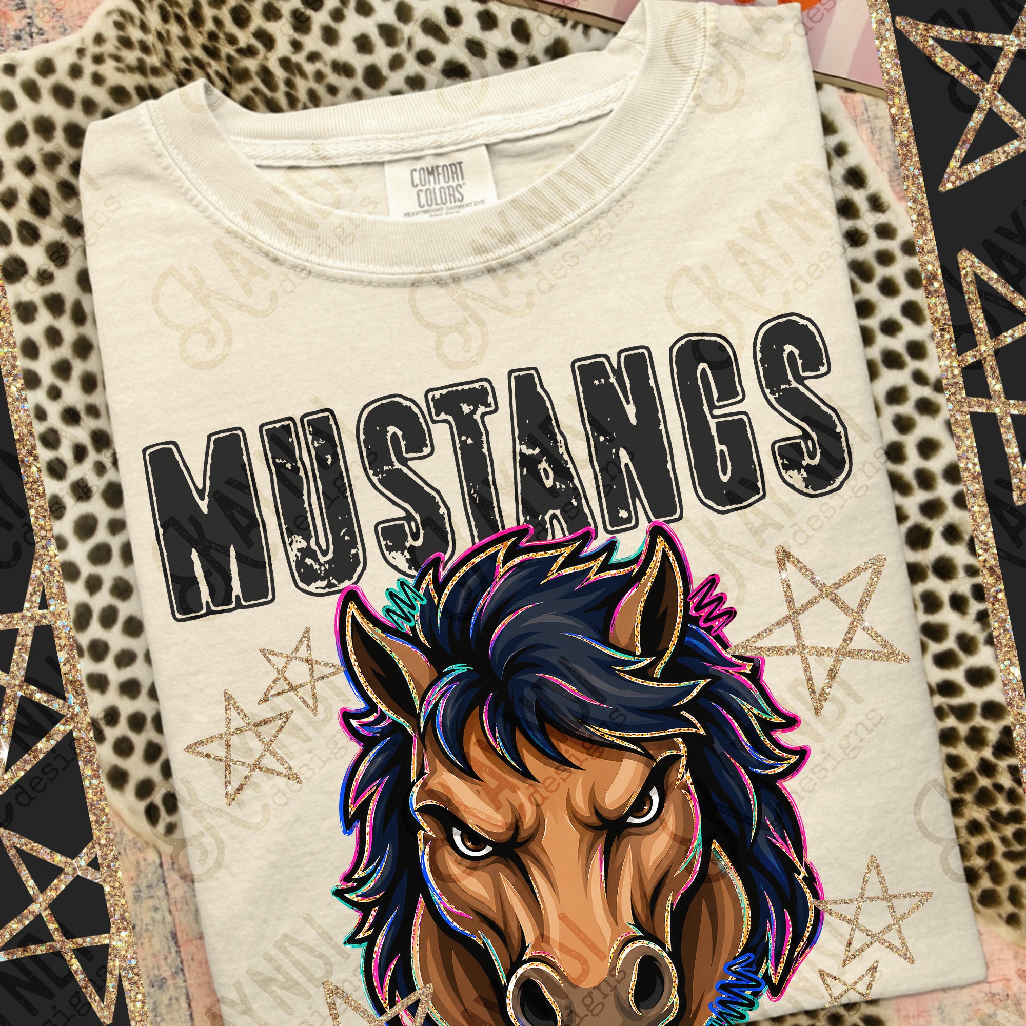 Grunge Varsity Mustangs 6 mockup