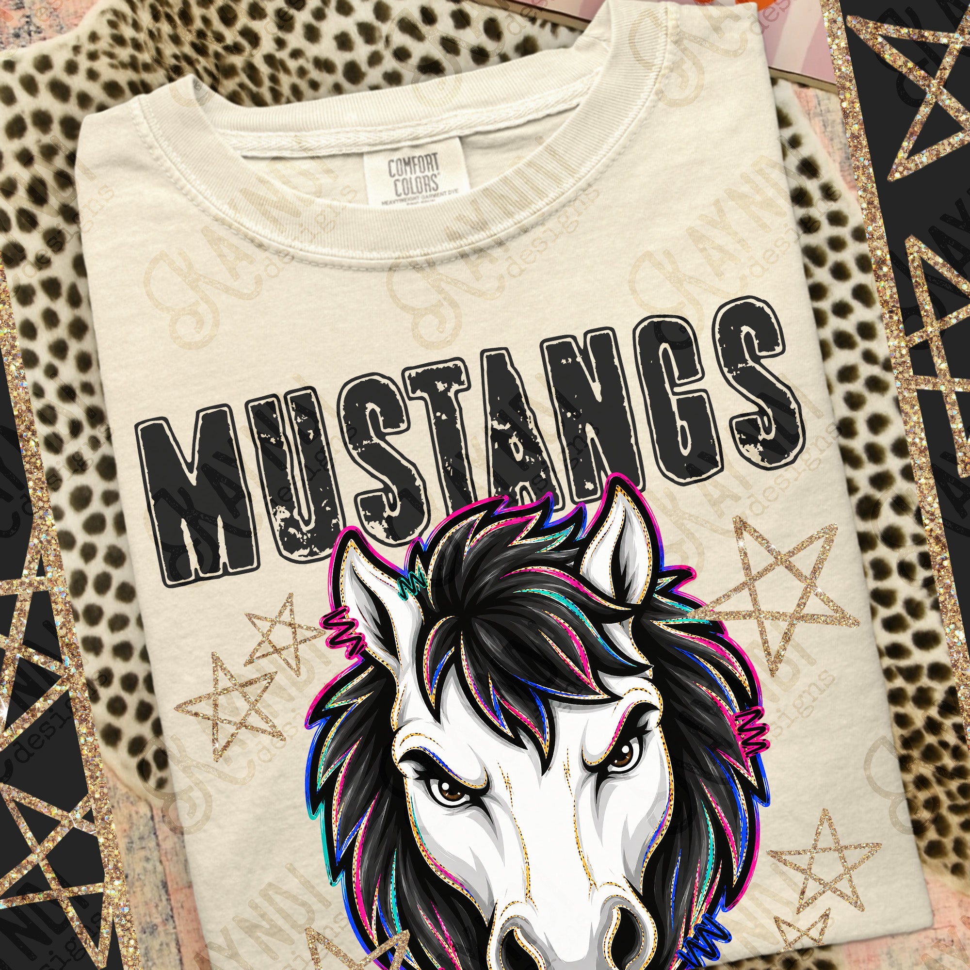 Grunge Varsity Mustangs 7 mockup
