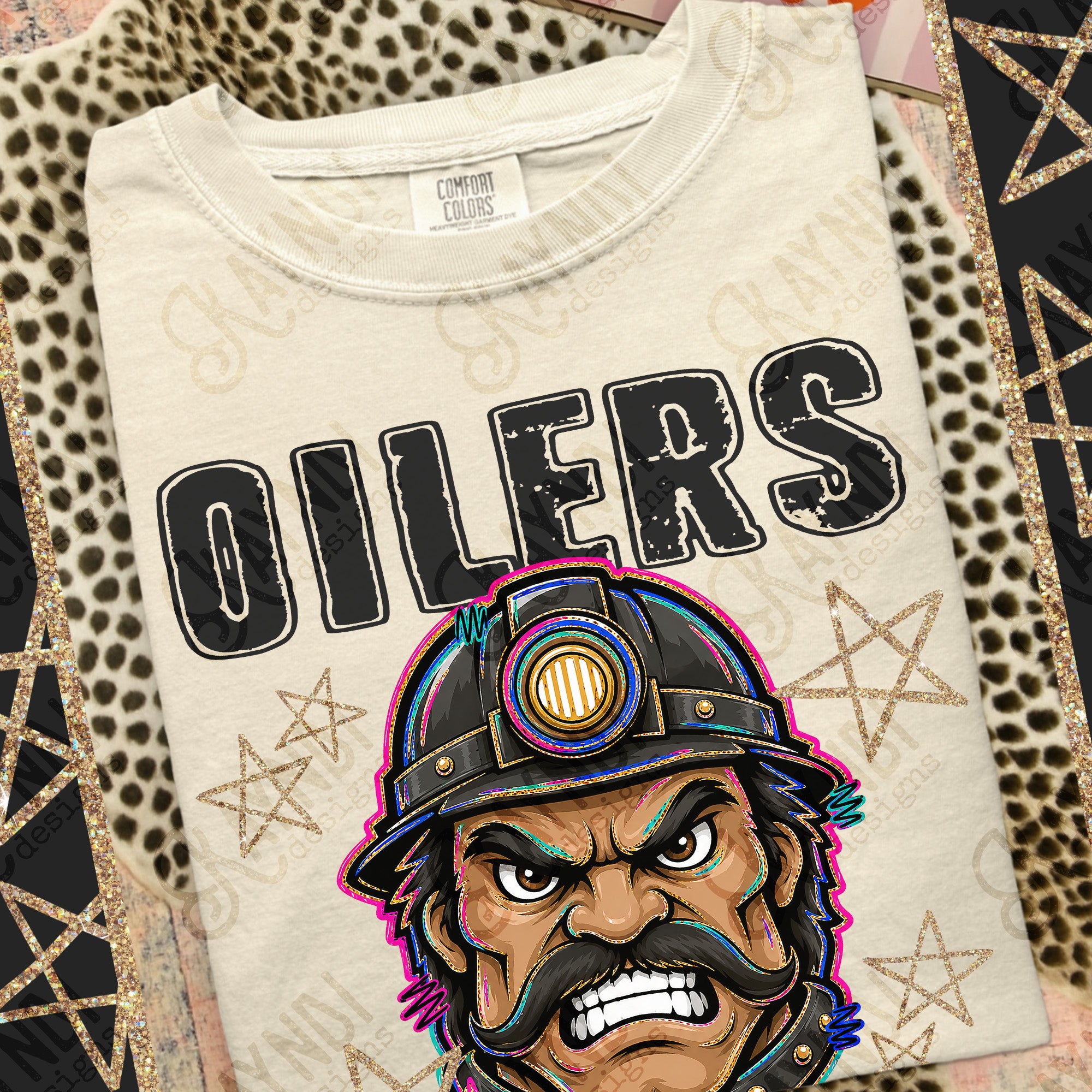 Grunge Varsity Oilers mockup