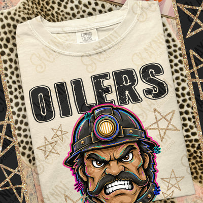 Grunge Varsity Oilers mockup