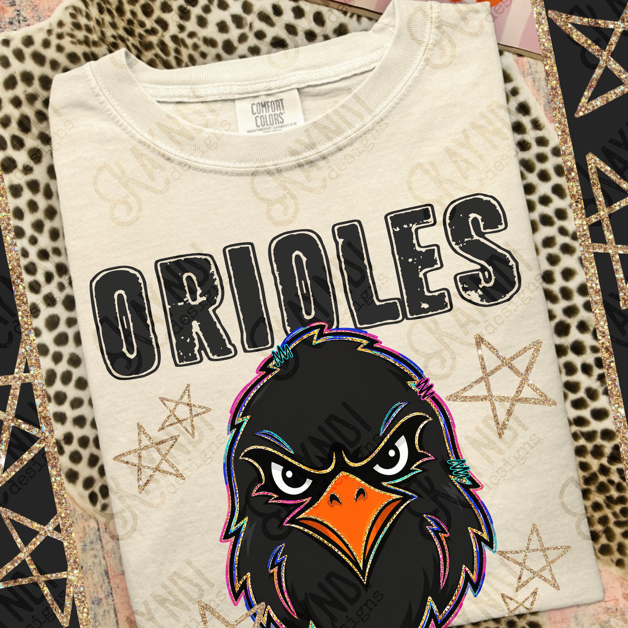 Grunge Varsity Orioles mockup