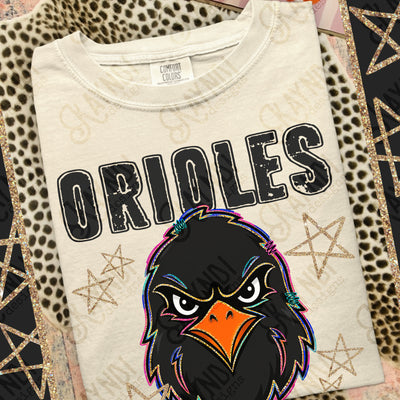 Grunge Varsity Orioles mockup