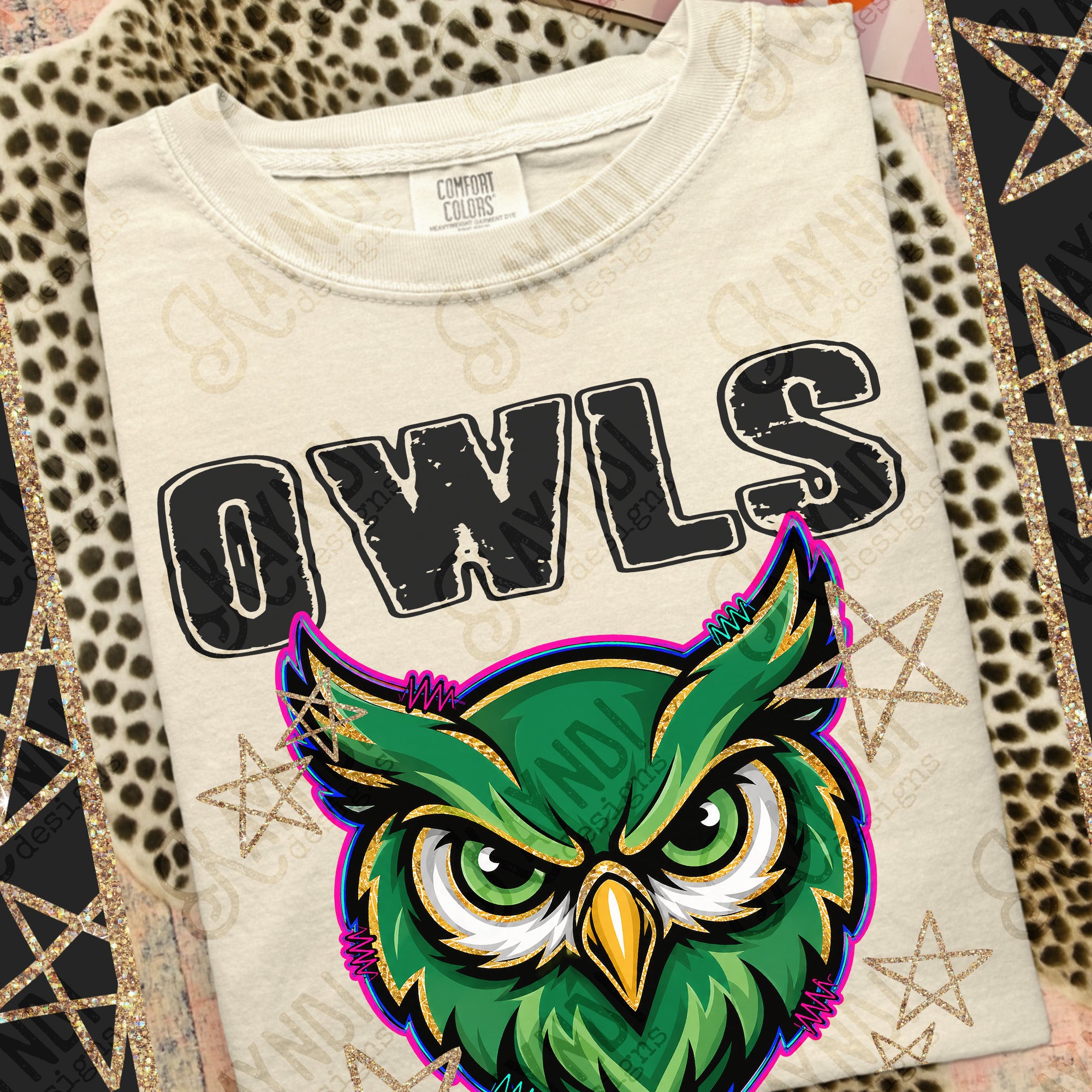 Grunge Varsity Owls 2 mockup