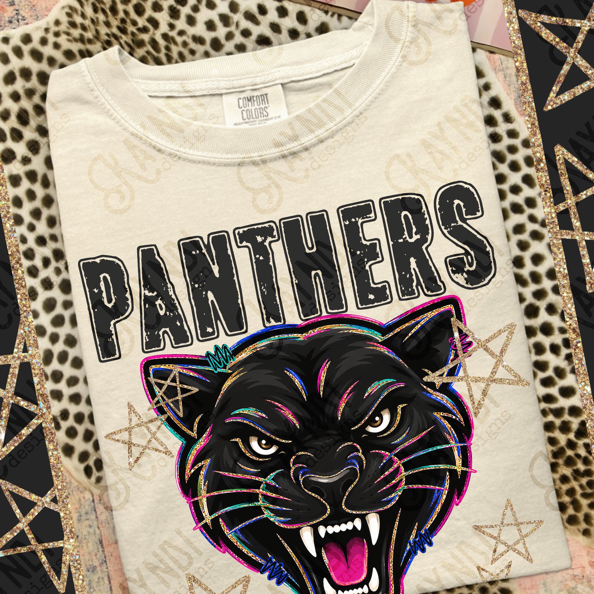 Grunge Varsity Panthers mockup