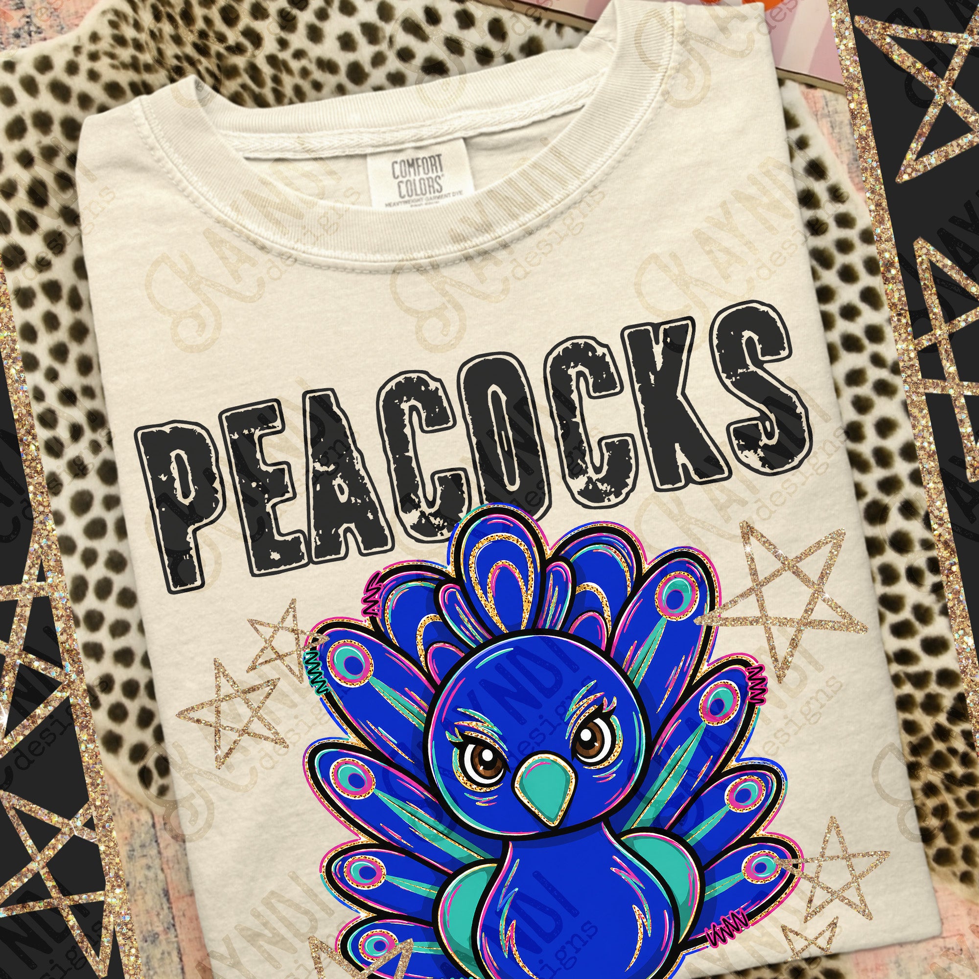 Grunge Varsity Peacocks mockup
