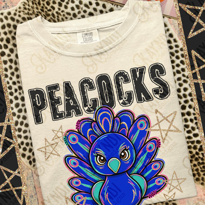 Grunge Varsity Peacocks mockup