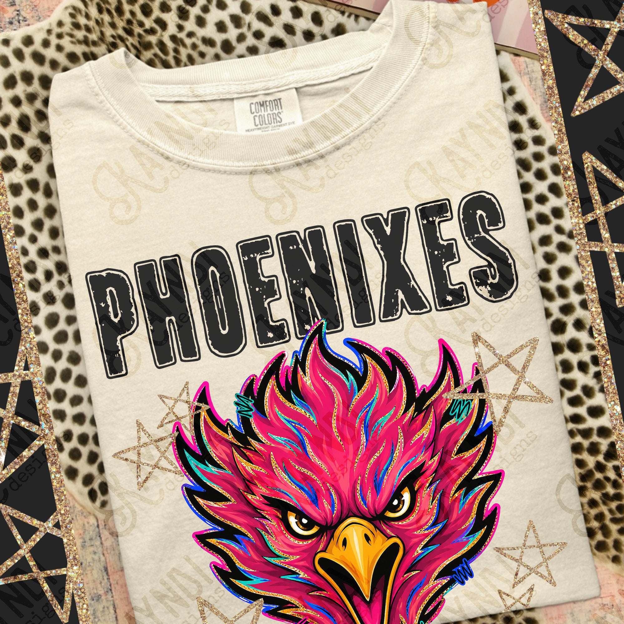 Grunge Varsity Phoenixes mockup
