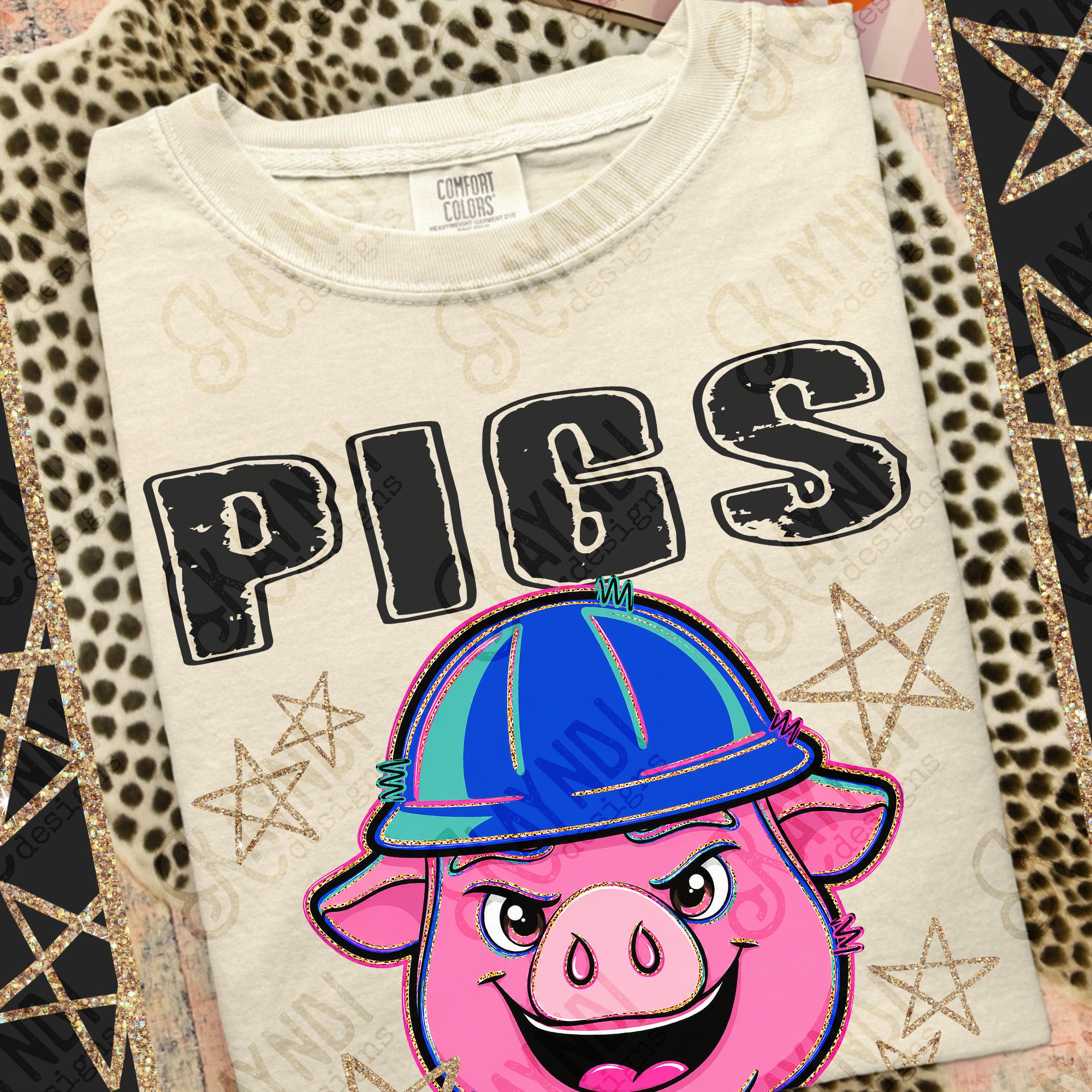 Grunge Varsity Pigs mockup