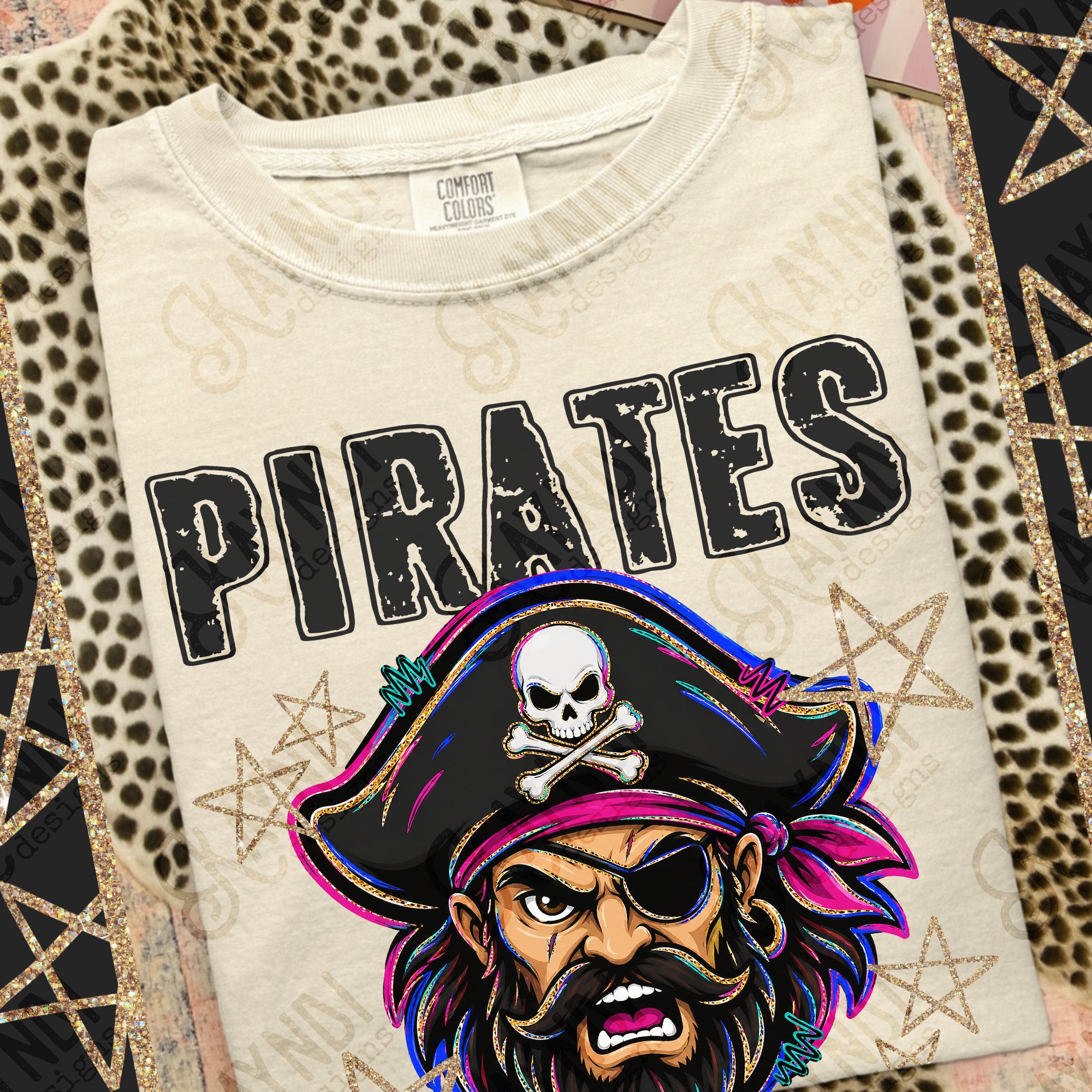Grunge Varsity Pirates mockup