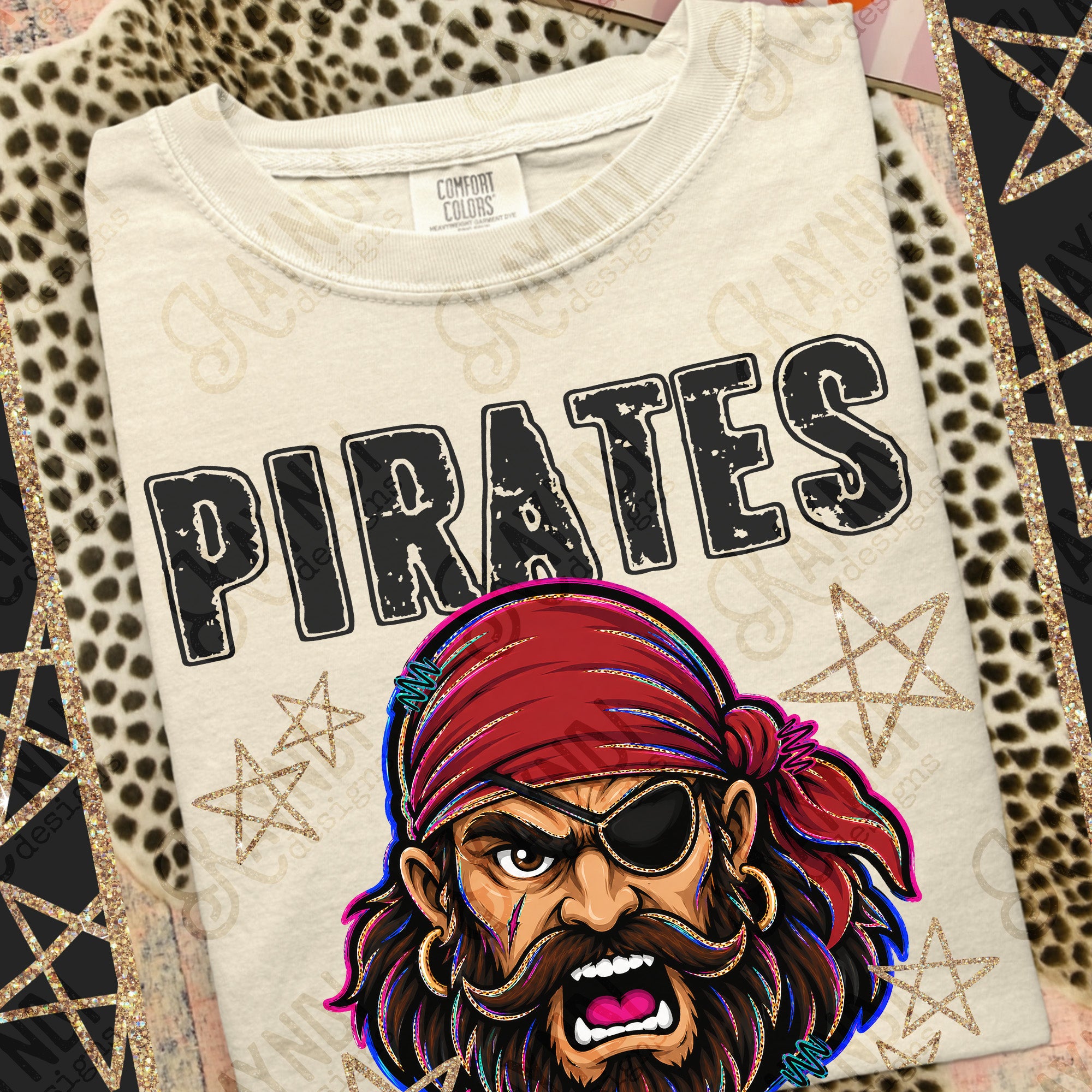 Grunge Varsity Pirates 2 mockup