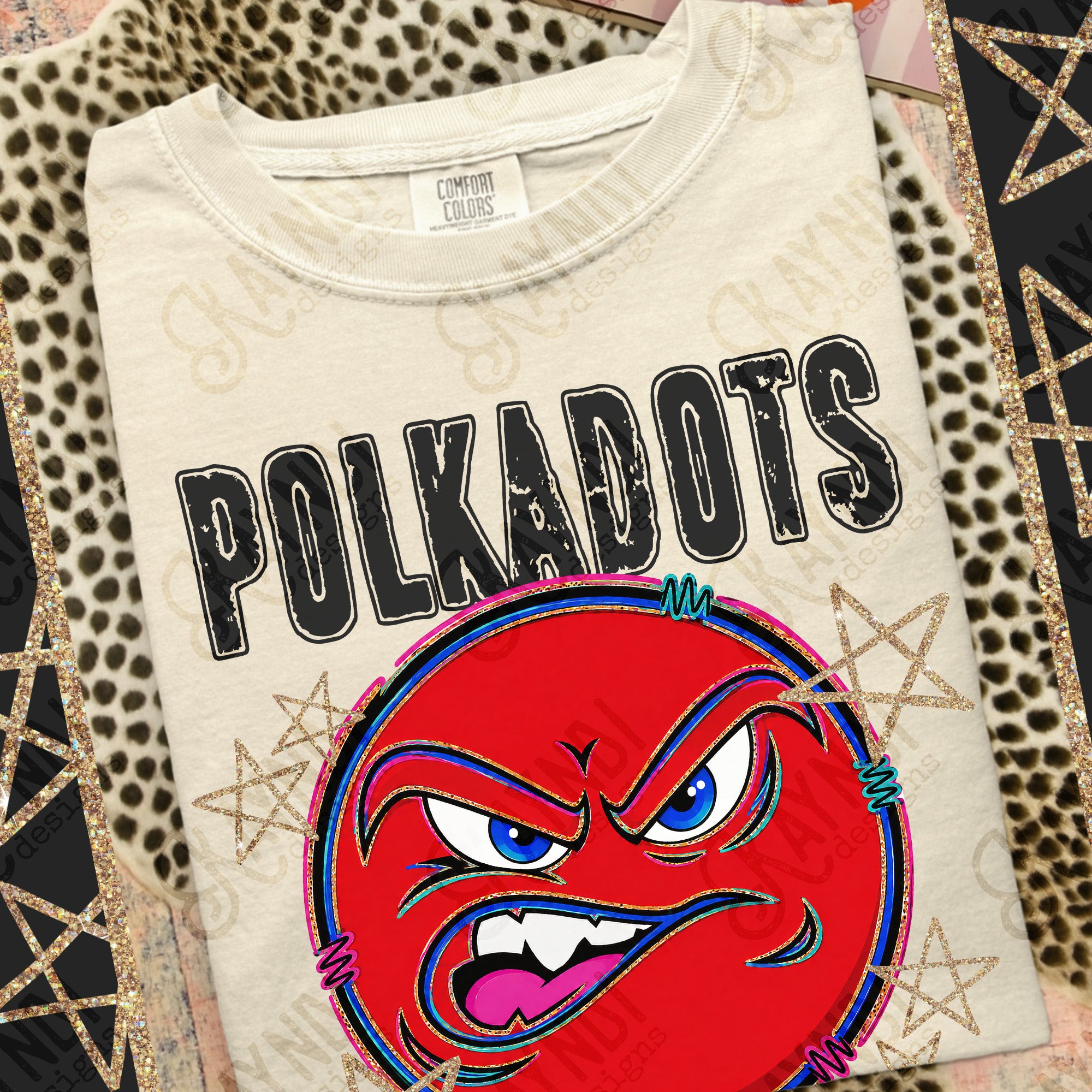 Grunge Varsity Polka Dots mockup