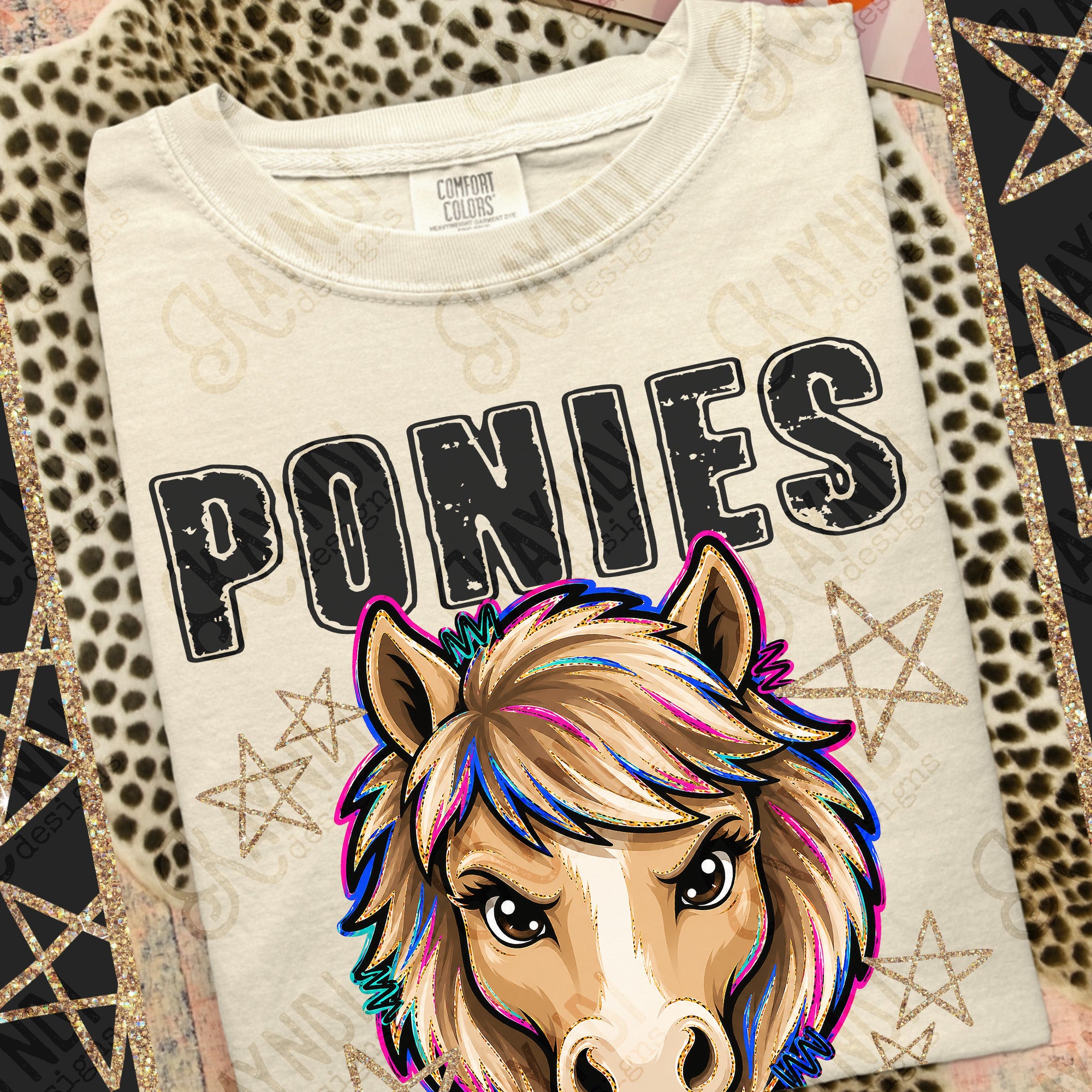Grunge Varsity Ponies mockup