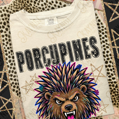 Grunge Varsity Porcupines mockup