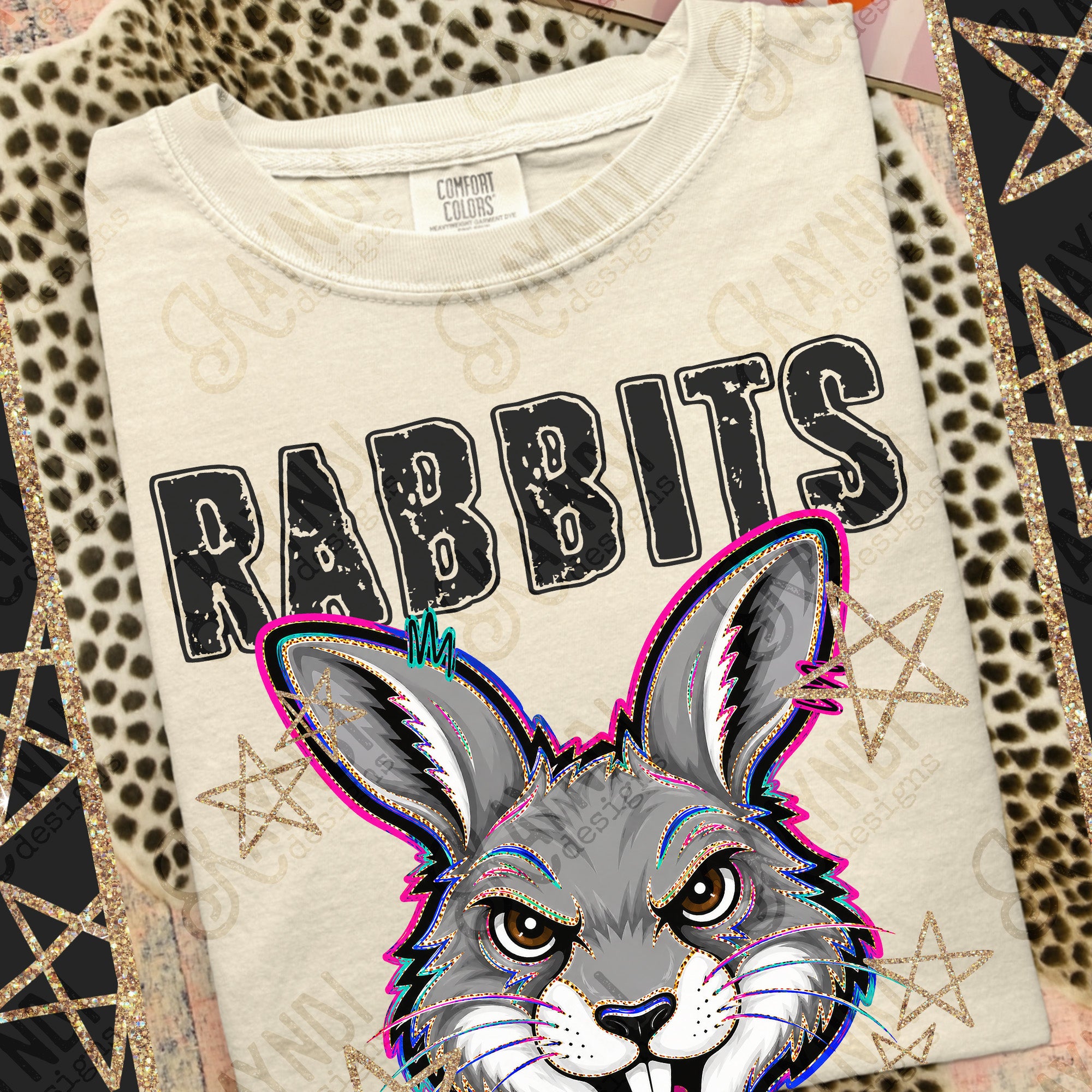 Grunge Varsity Rabbits mockup