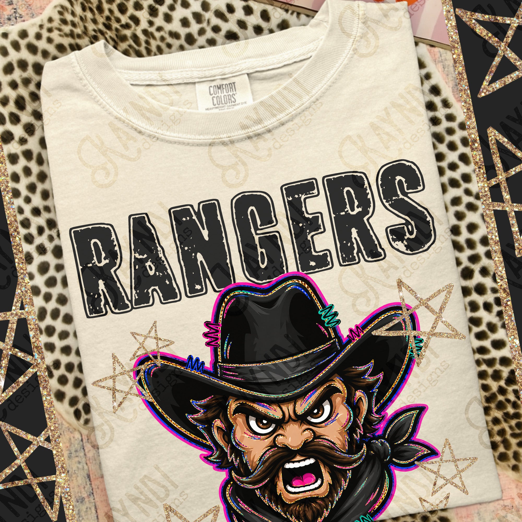 Grunge Varsity Rangers mockup