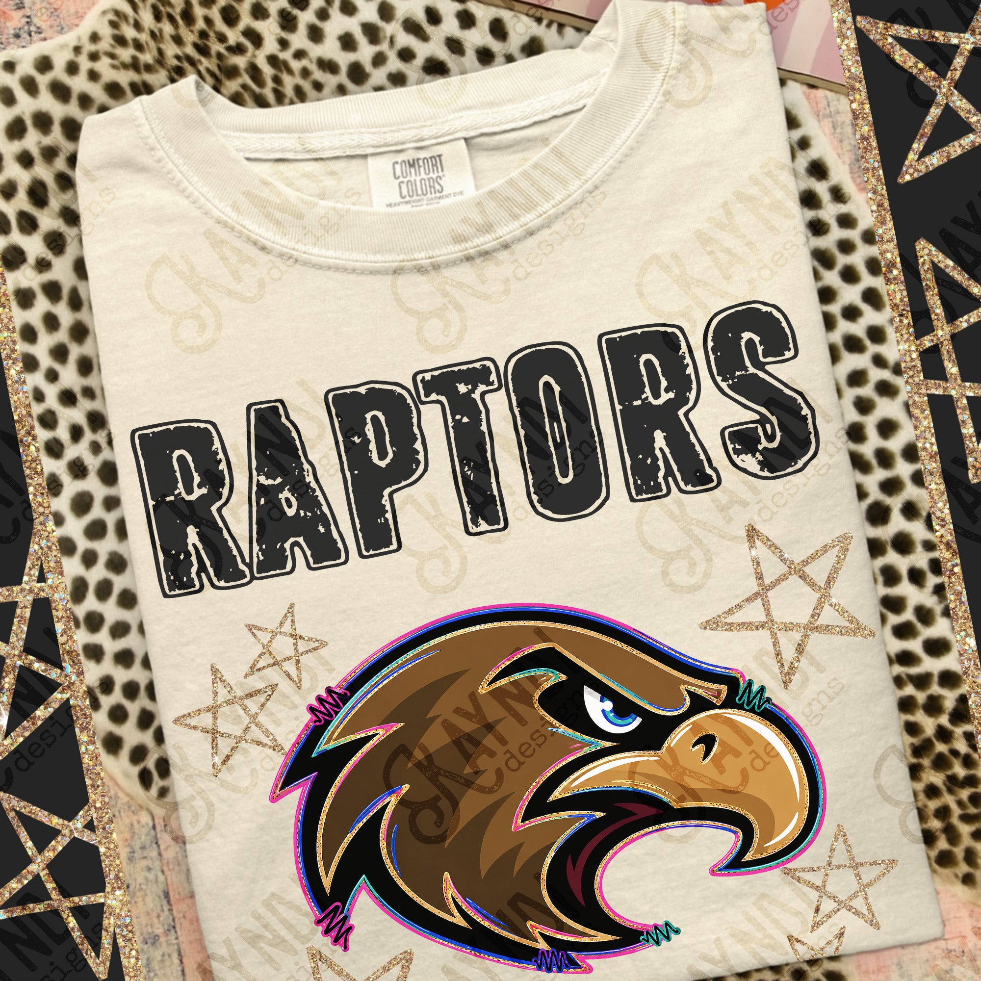 Grunge Varsity Raptors mockup