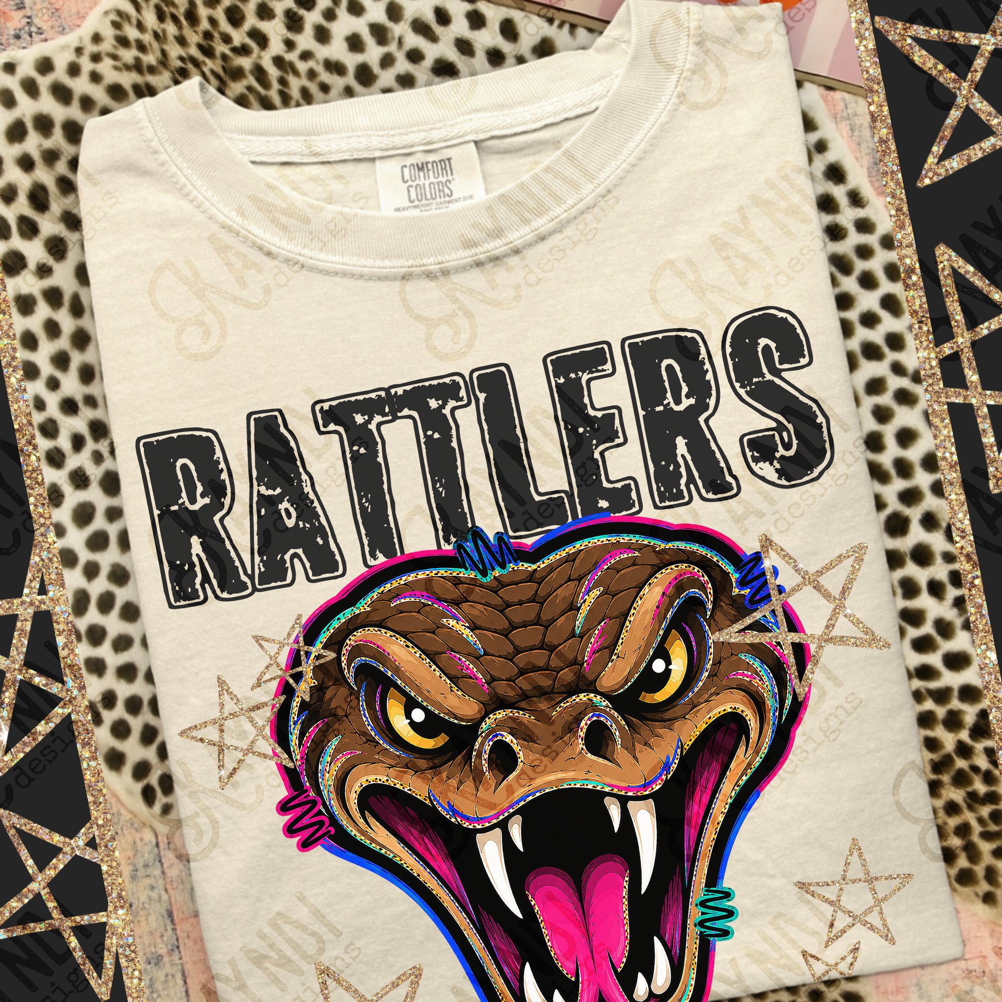 Grunge Varsity Rattlers mockup