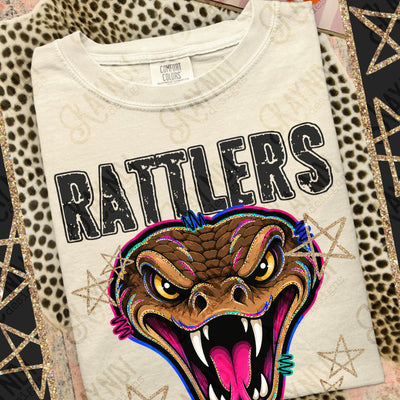 Grunge Varsity Rattlers mockup