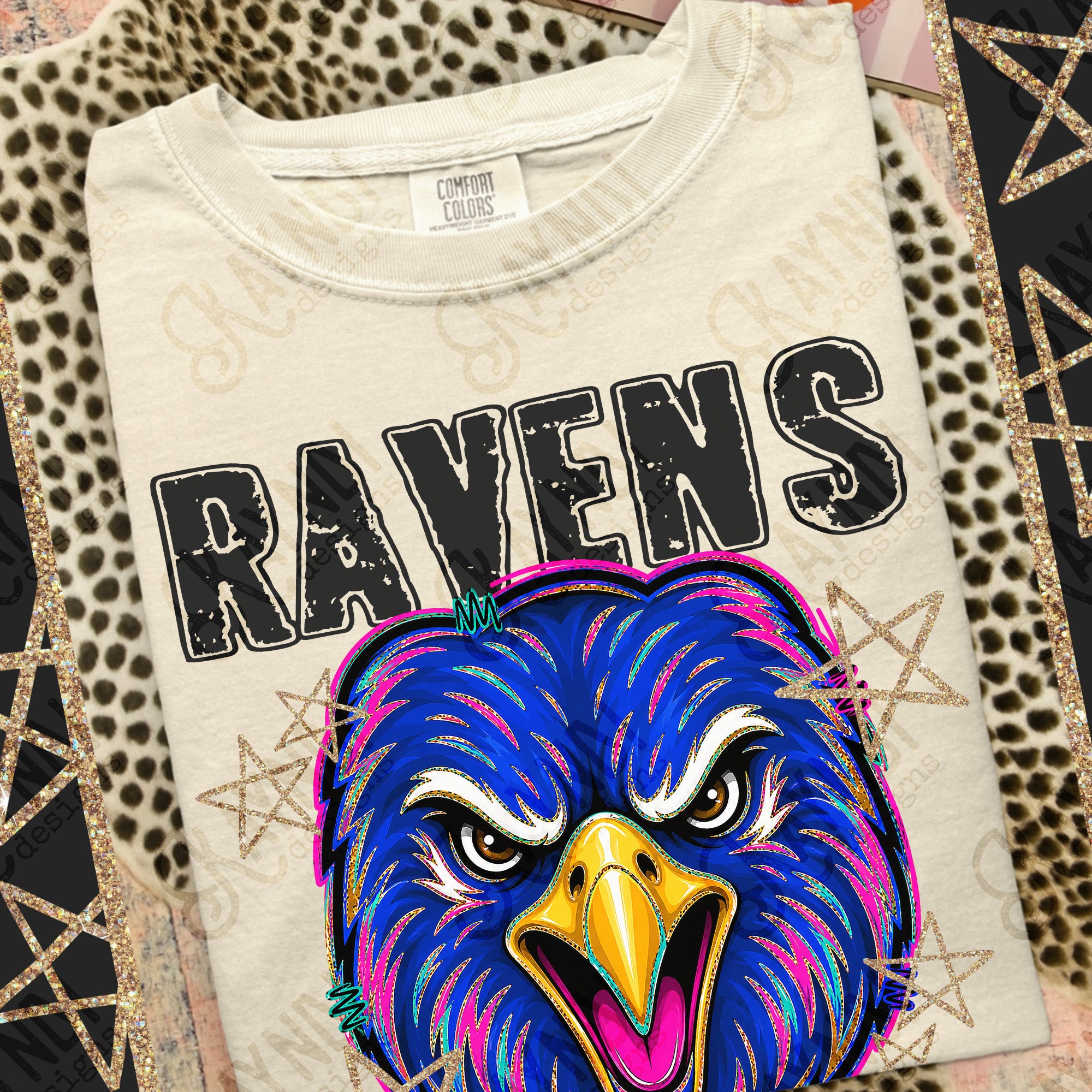 Grunge Varsity Ravens 3 mockup
